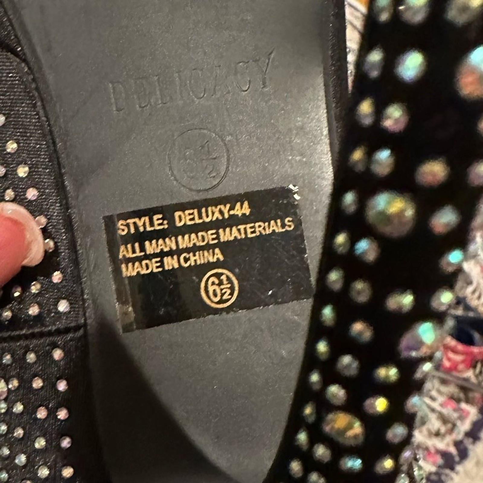 DELICACY DELUXY PLATFORM STILETTO BLING SHOES 6.5