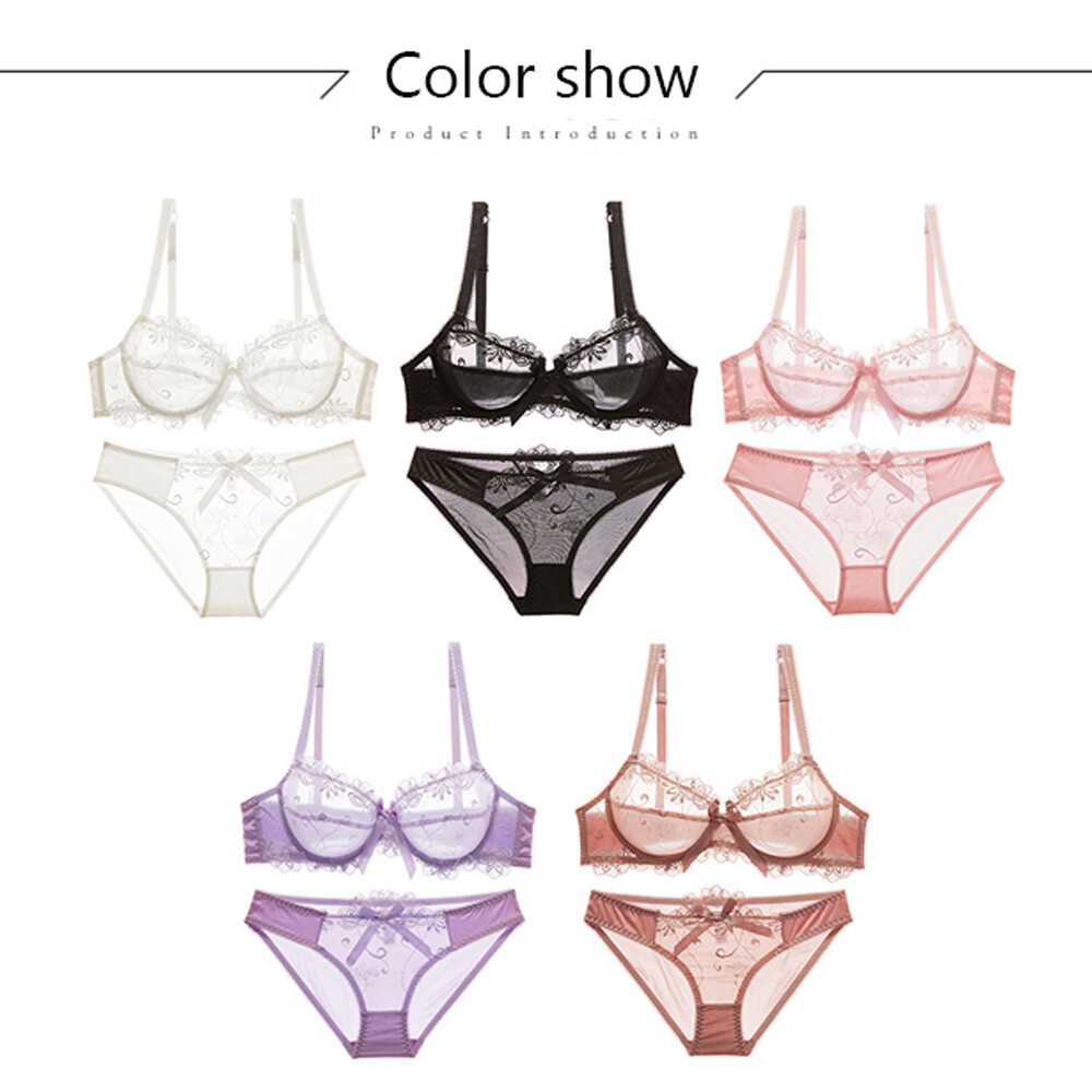 Womens Bras Set Underwired Sexy Lingerie Underwire Brassiere Lace Panties AABCDE