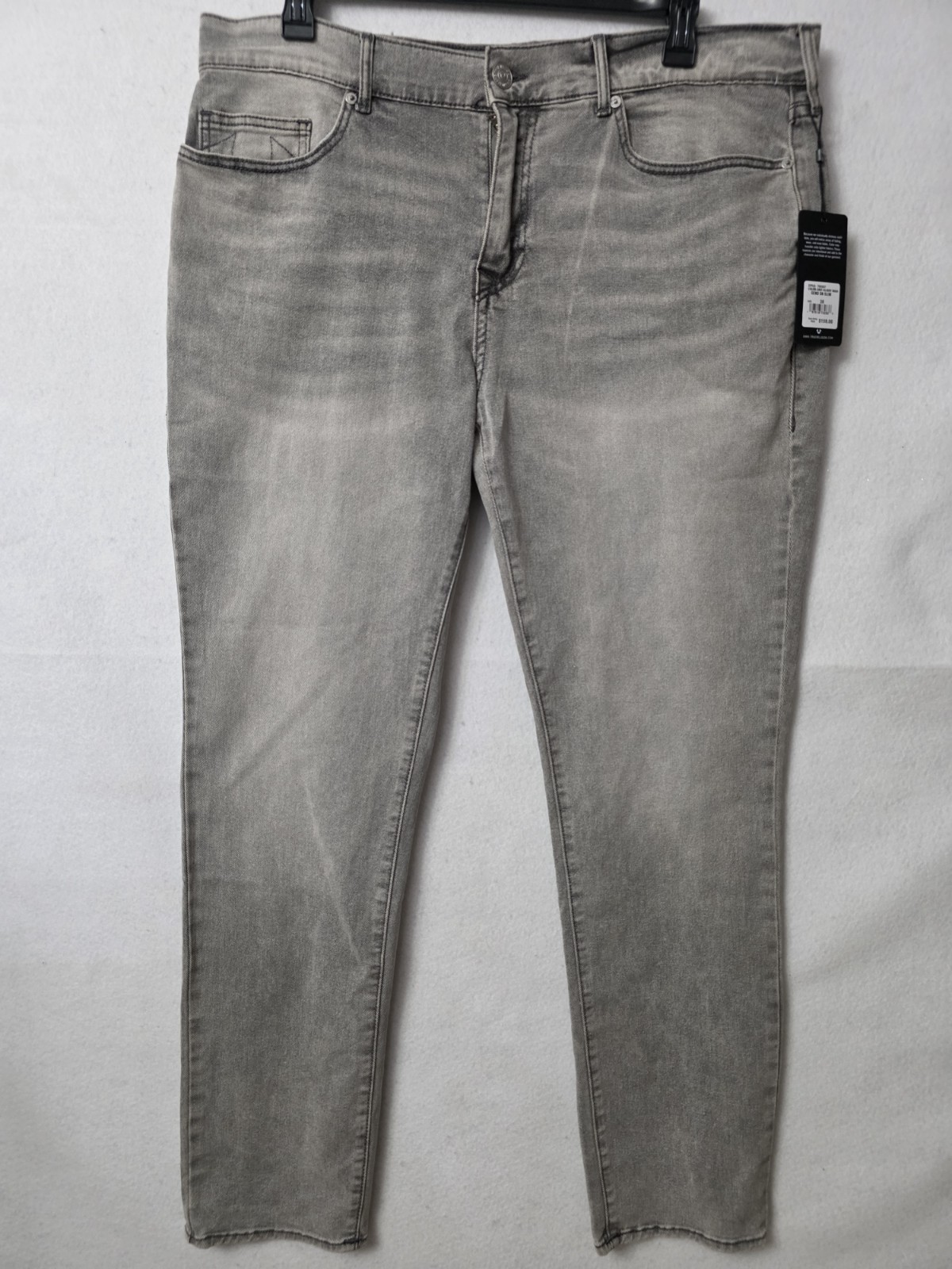 True Religion Geno Sn Slim Style 700387 Gray Silvery Wash Size W38x32L