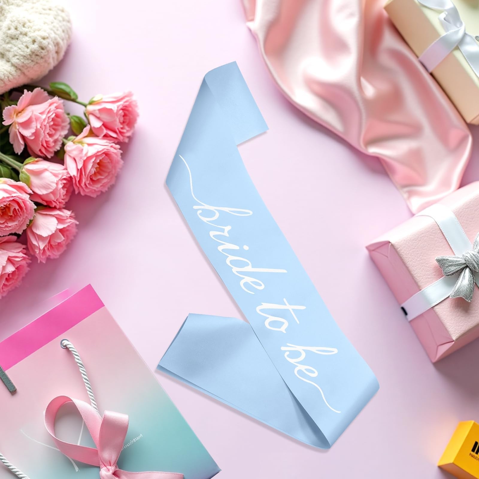 MILVOWOC Blue Bride to Be Sash in Soft Satin, Bachelorette Party Wearable, Br…