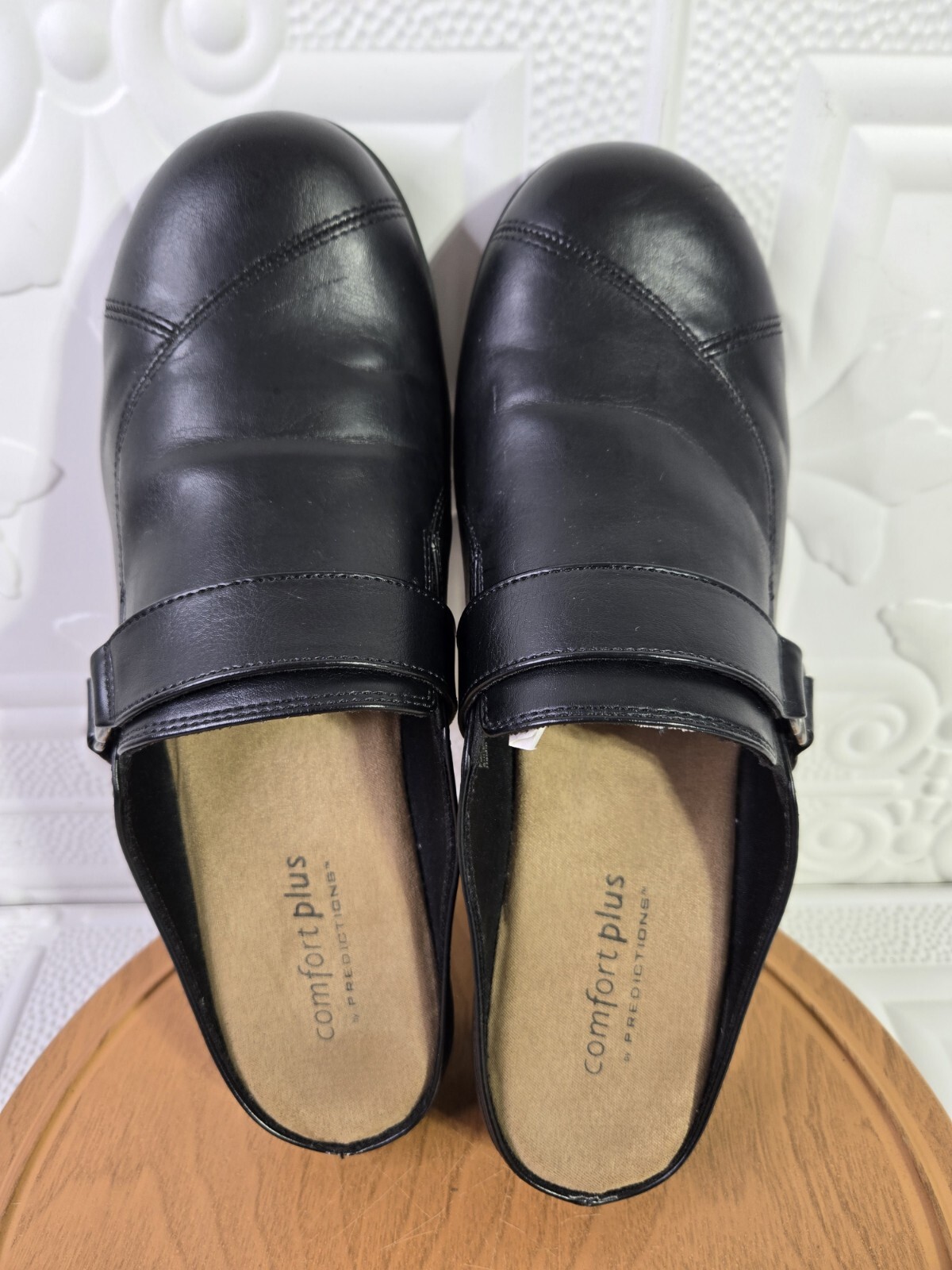 COMFORT PLUS By Predictions Black Wedge Slip-On Clogs Women’s Size 11