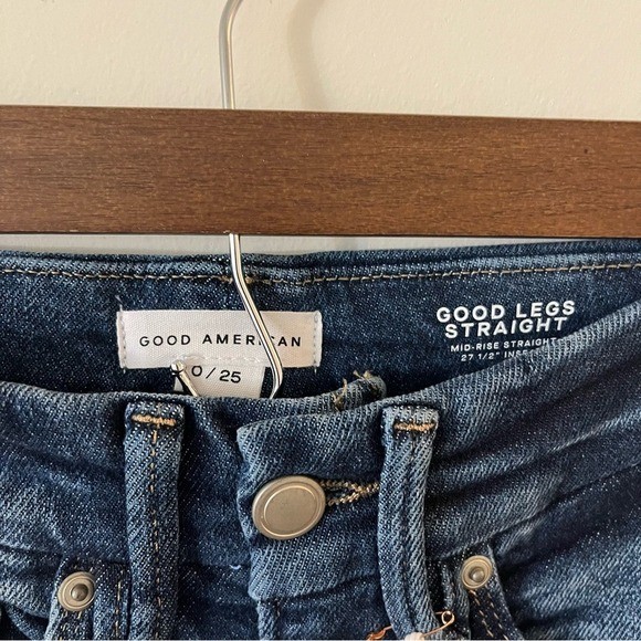 NWT Good Legs Chewed Hem Ankle Straight Leg Jeans Indigo765 Size 25/0