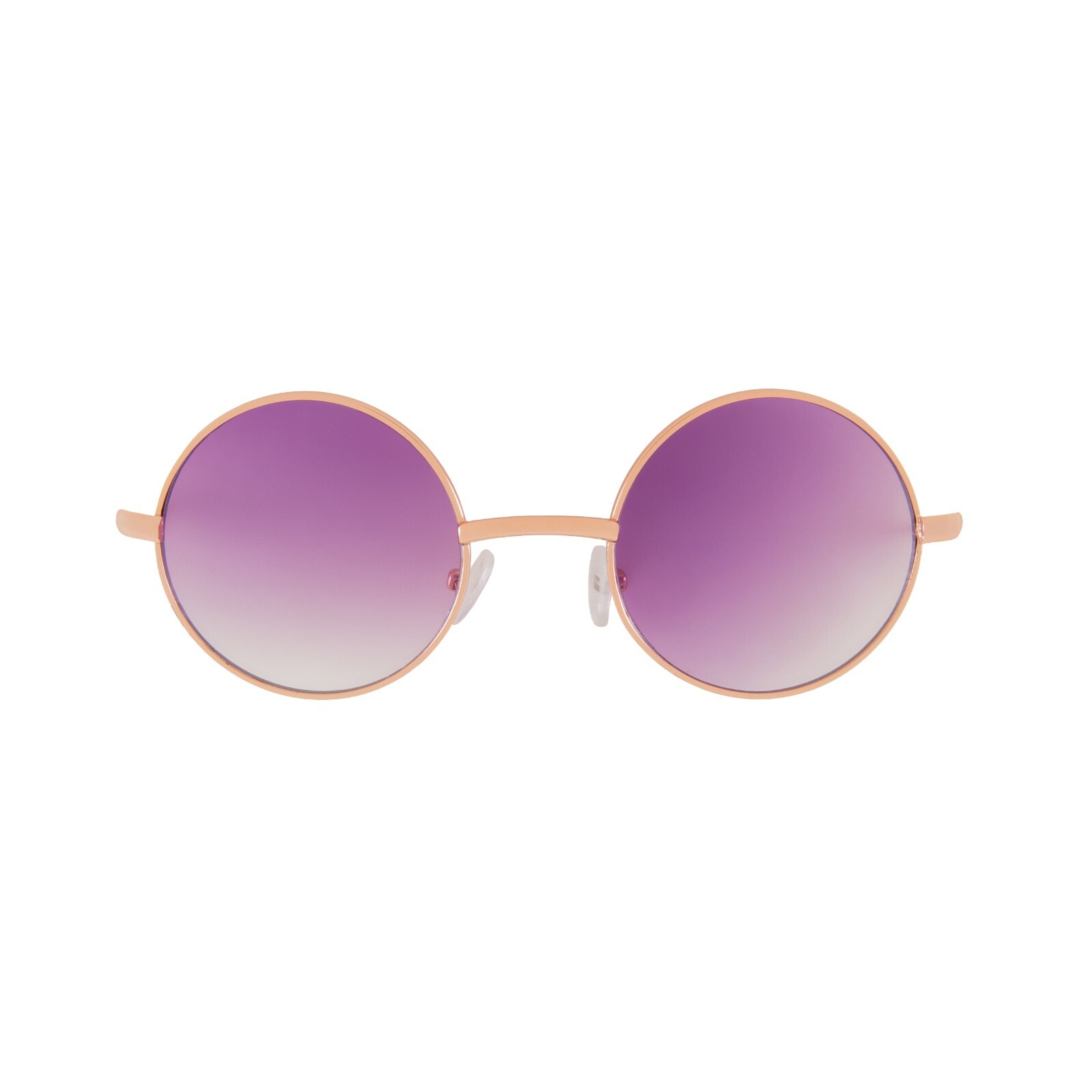 ROUND SUNGLASSES WOMENs PURPLE LENS HIPPIE HIPSTER RETRO METAL GOLD FRAME 43 MM