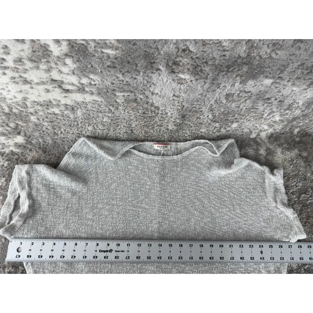 Andree By Unit Size OS Batwing Dolman Knit Sweater Top Gray Short Sleeve Womens