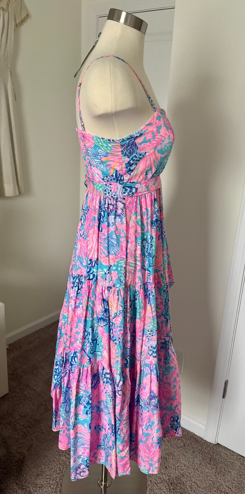 Lilly Pulitzer “Splendor in the Sand” Print Midi Cotton Dress w/Pockets – Size 0
