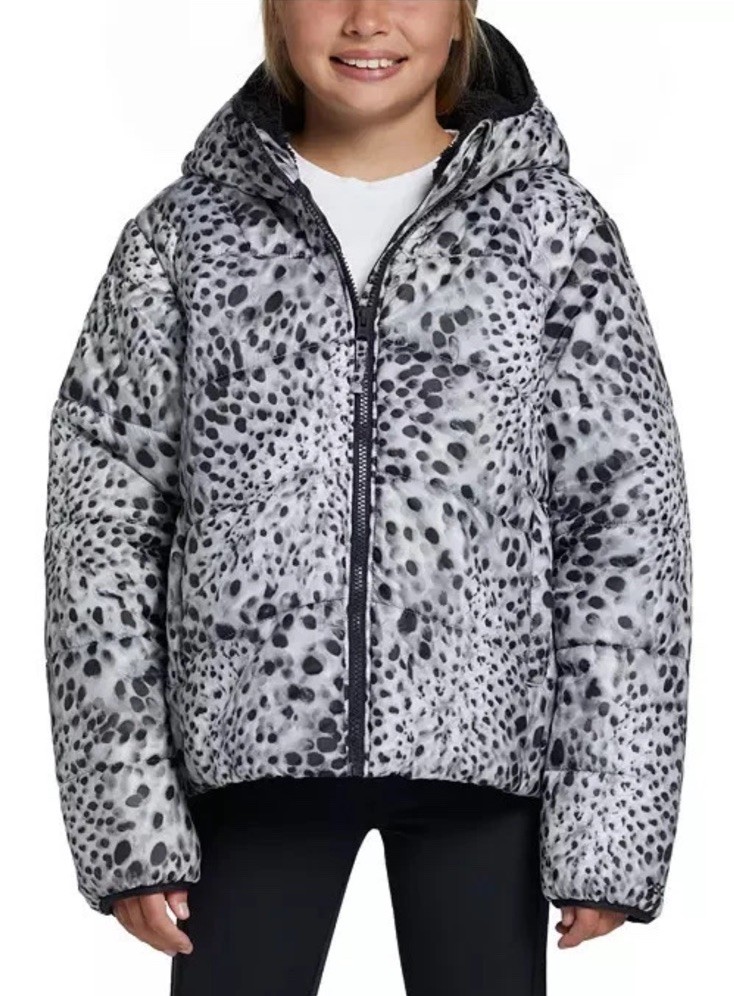 DICK’S Sporting Goods DSG Girls’ Watercolor Dots Insulated Jacket Hood XS $85