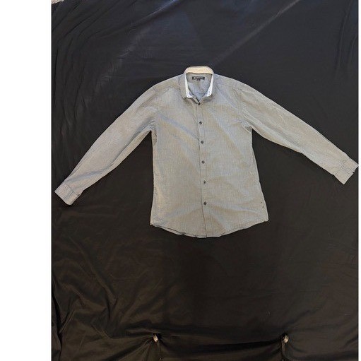 INC International Concepts Mens Slim Fit Button Down Shirt Grey Long Sleeve S