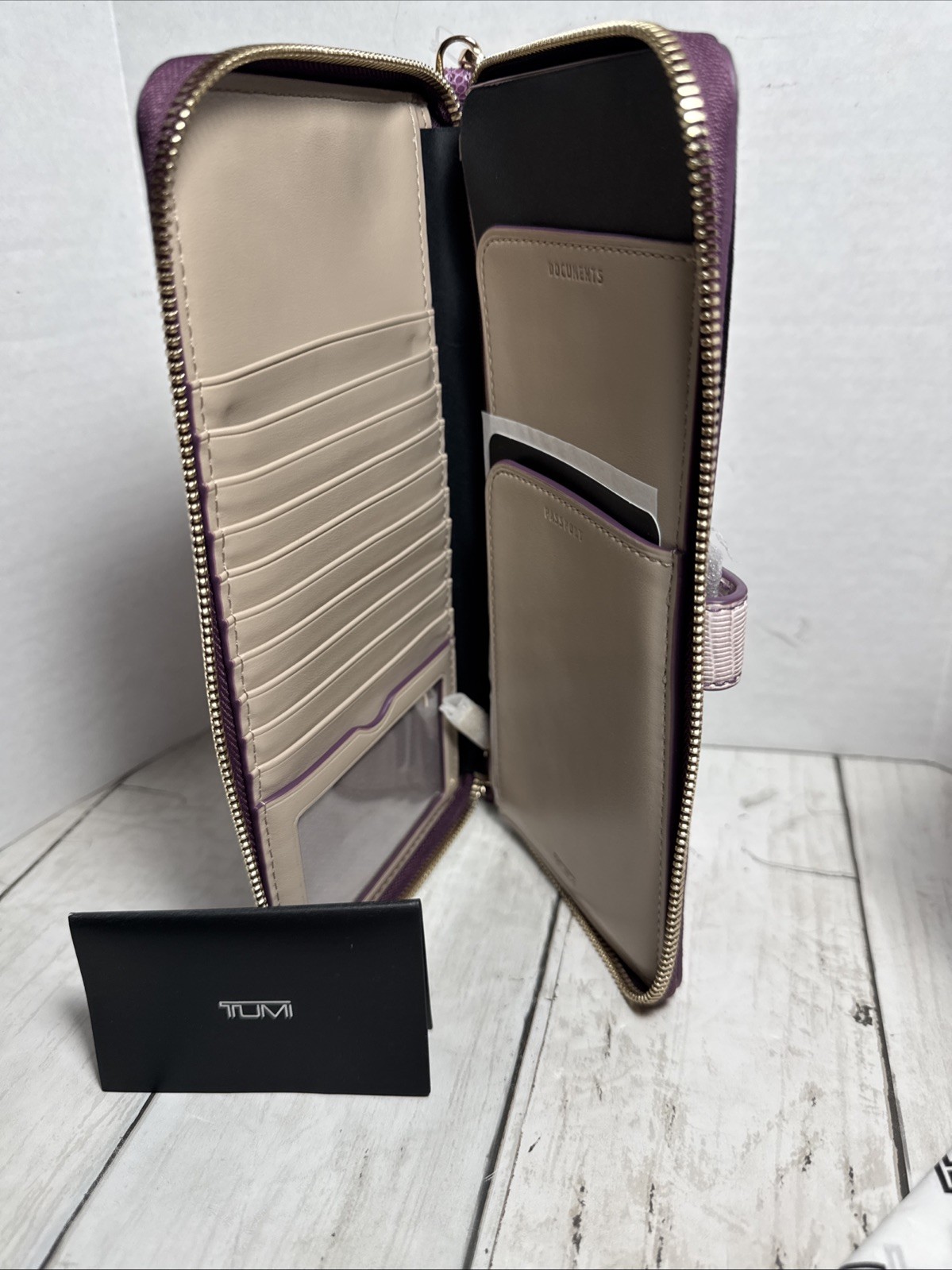 Tumi Belden SLG Travel Wallet Moonlight/Purple/Ombre 4.5×8.75”. New Without Tags