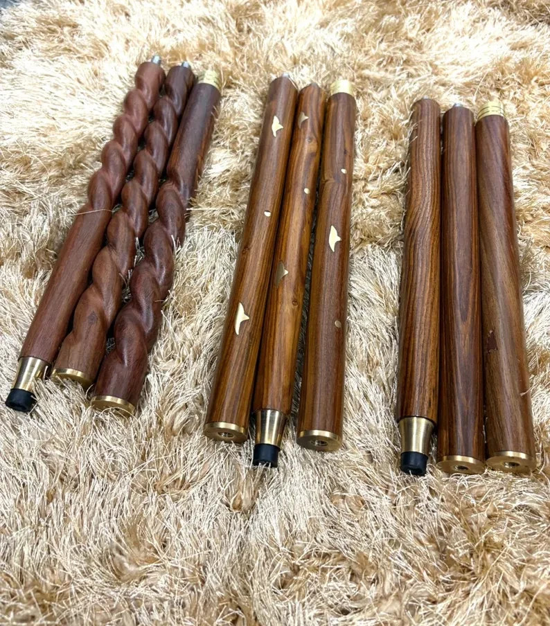 Handmade Wooden Walking Stick 3 Foldable Canes Nautical Shaft Gift Item