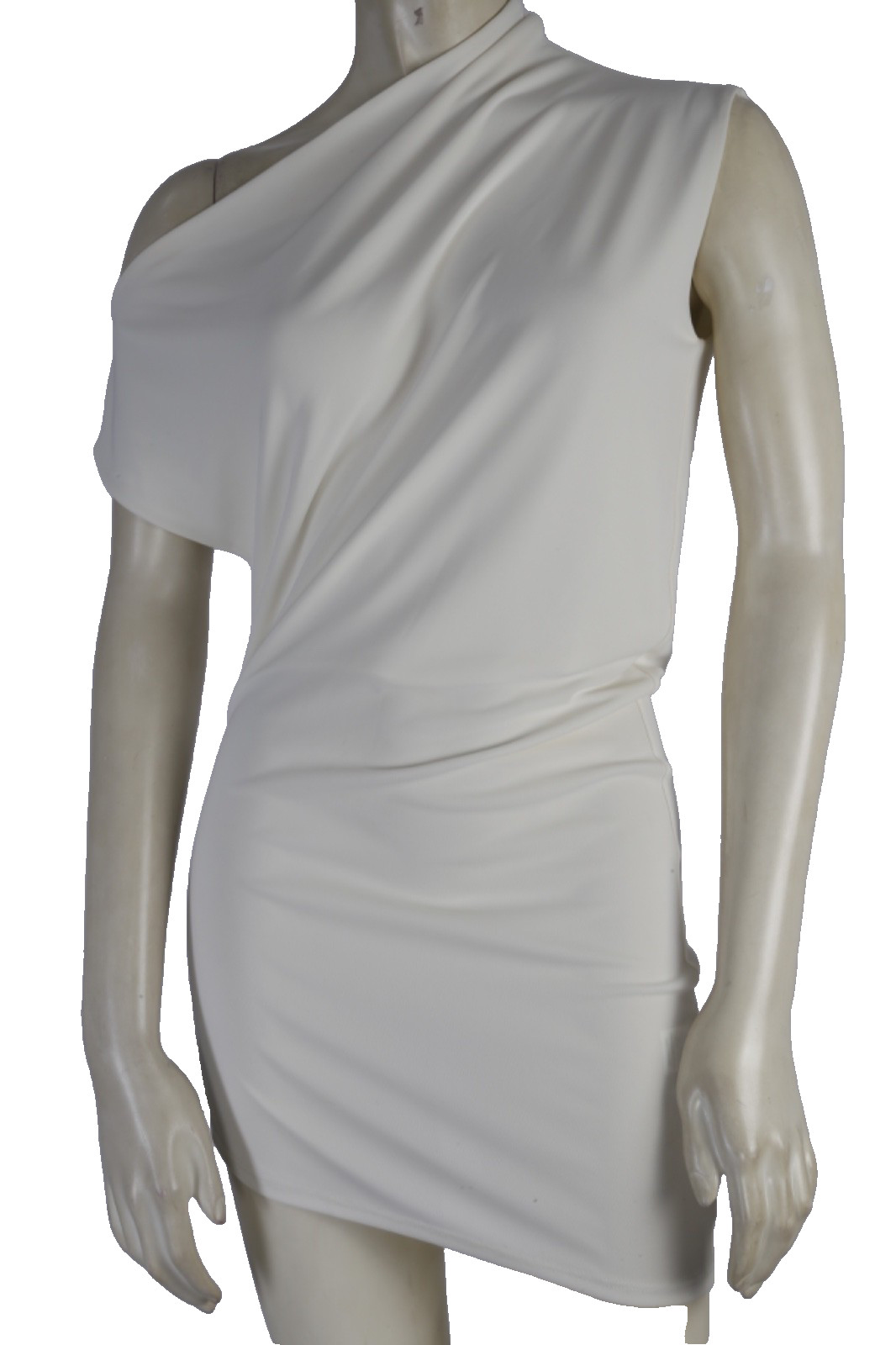 Kallmeyer Ivory Stretch Drape Dress Womens Elegant Luxury Wedding Guest Size S