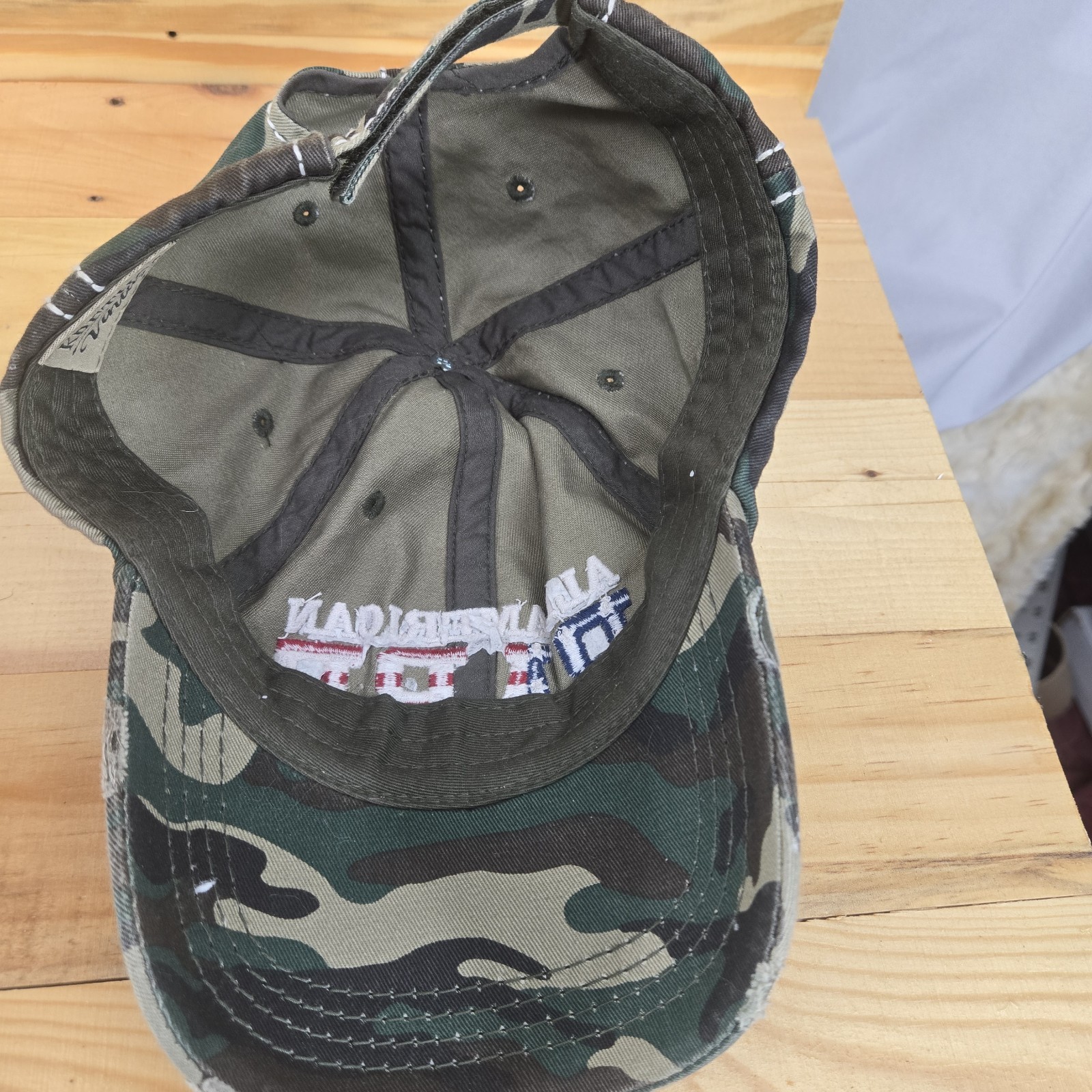 New Kbethos Vintage Camo Womans America Babe Distressed Hat Adjustable Baseball