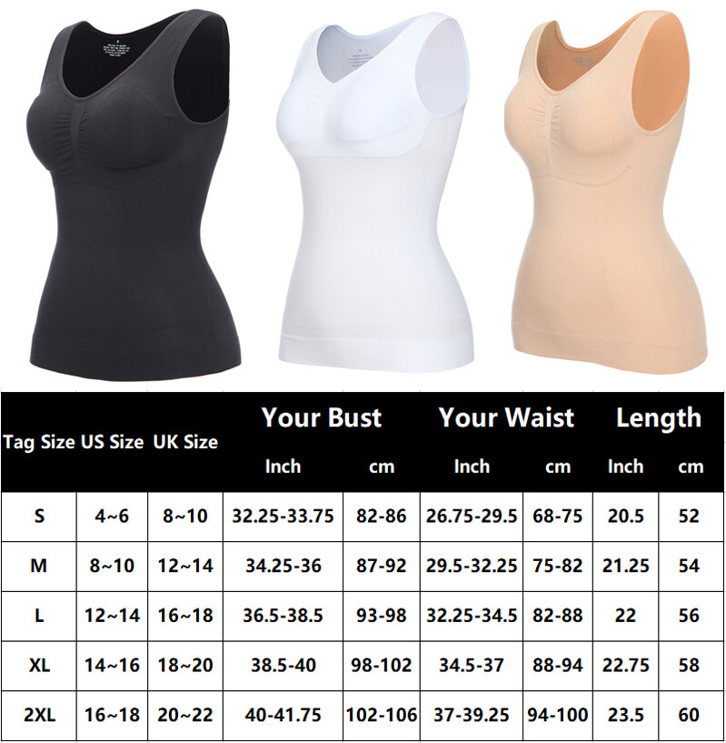 Women’s Genie Slimming Body Cami Shaper Vest Shapewear Tummy Waist Camisole Tops