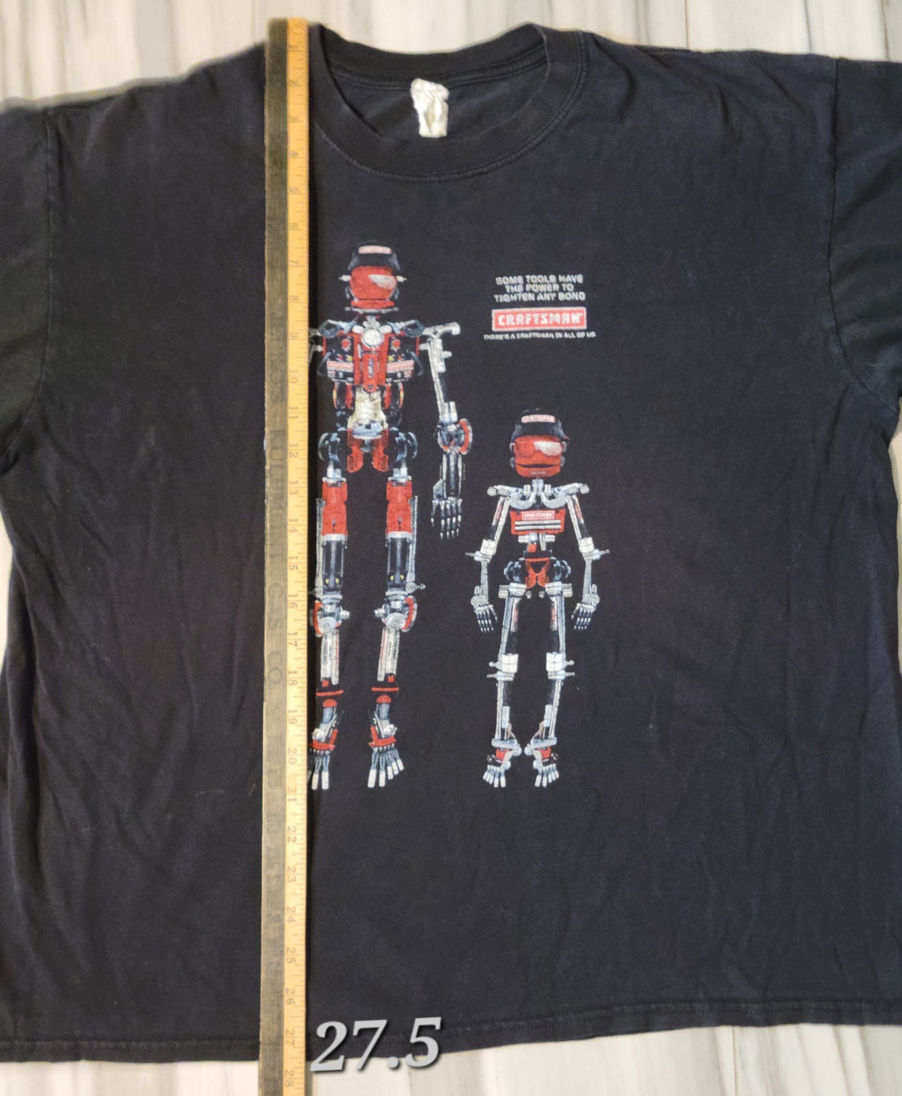 VTG XL 2008 Craftsman Robots Constructed From Various Tools Black T-Shirt