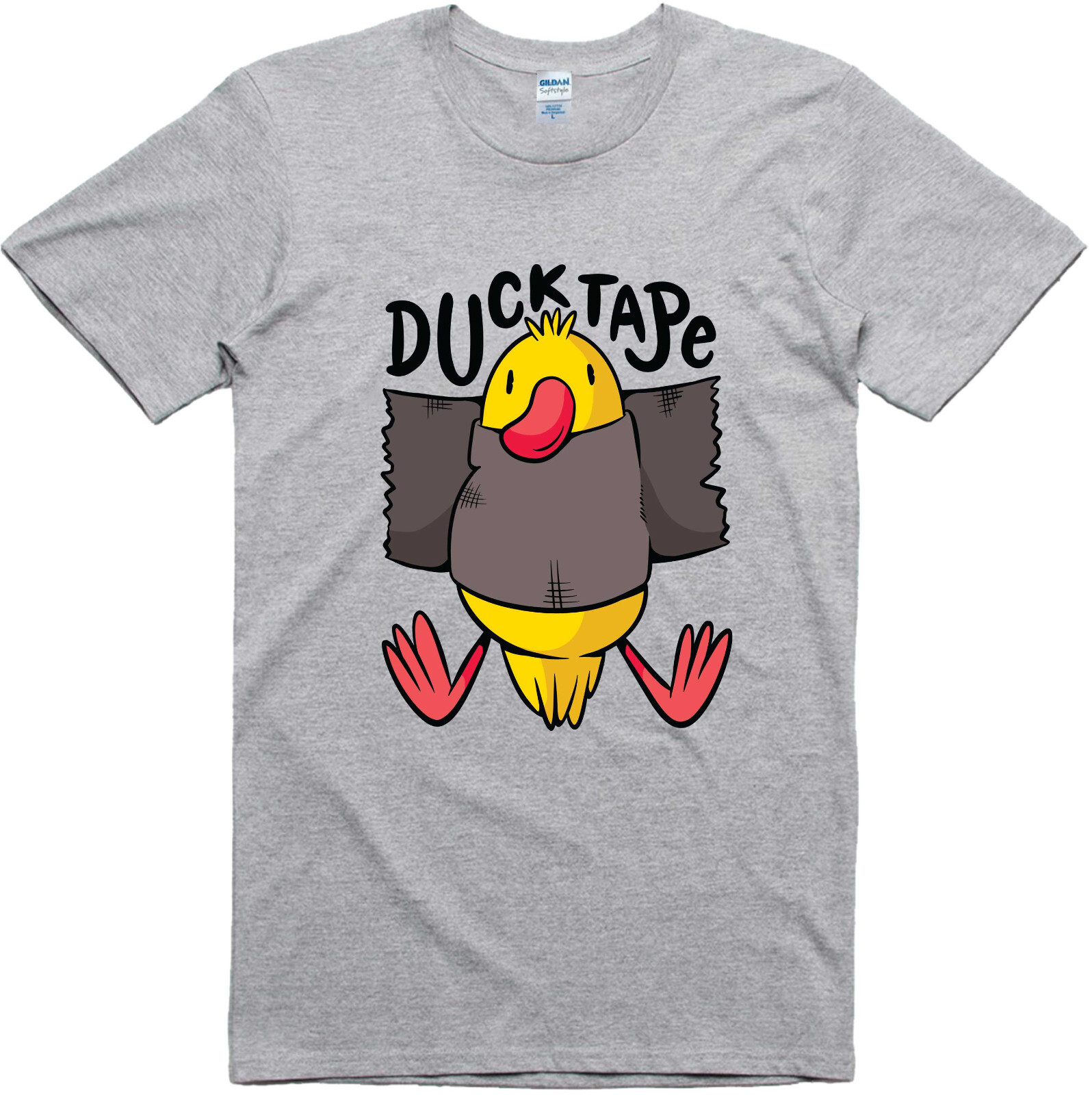 Funny T Shirt Duck Tape Print Regular Fit 100% Cotton Tee