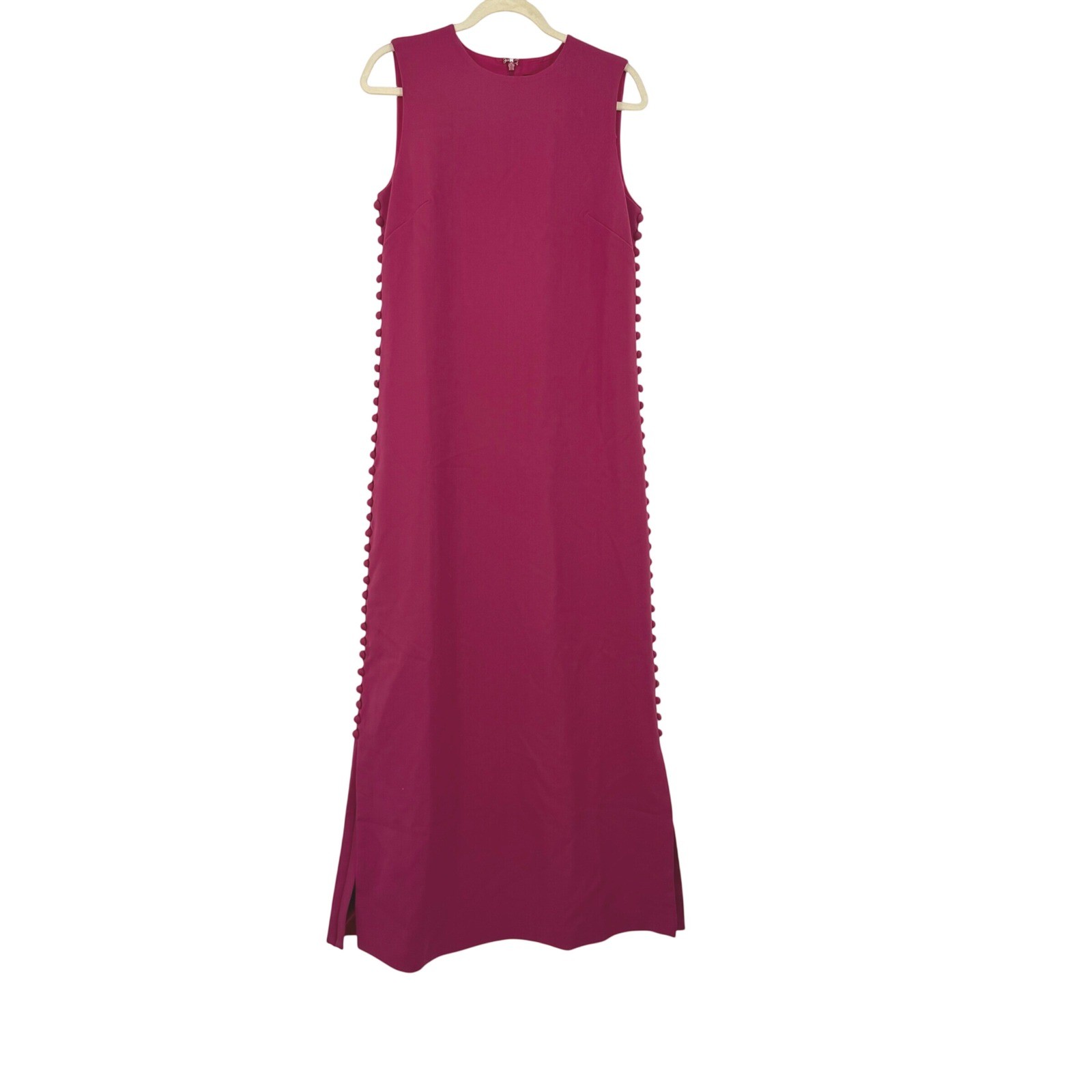 Tuckernuck Raspberry Crepe Button Camille Maxi Dress Sz 8 Sleeveless Column Gown