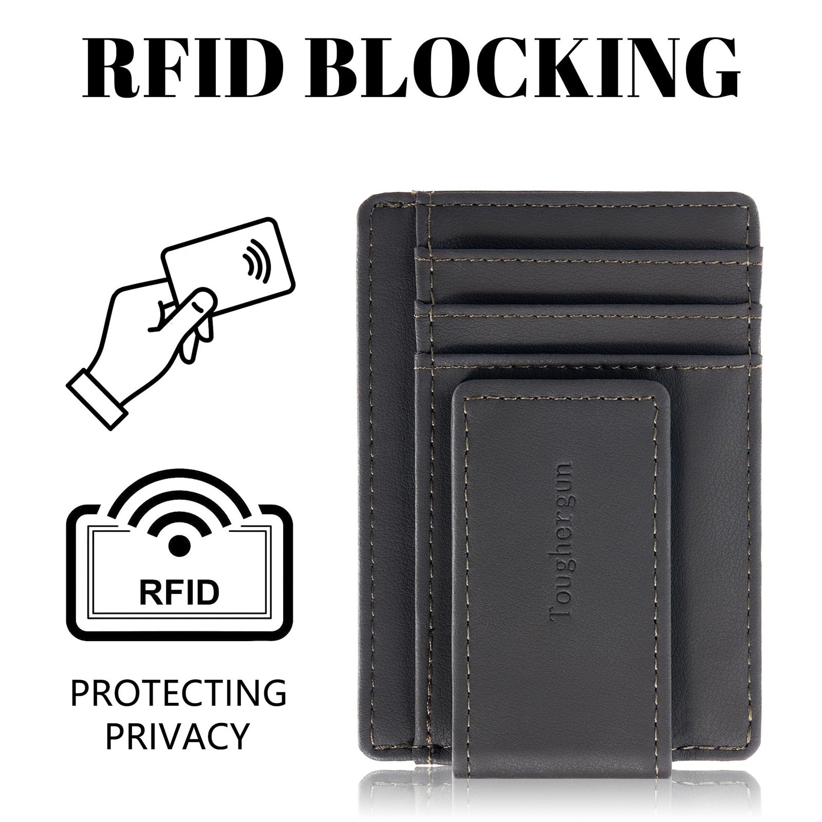Slim RFID Wallet Mens Money Clip Minimalist Credit Card Holder