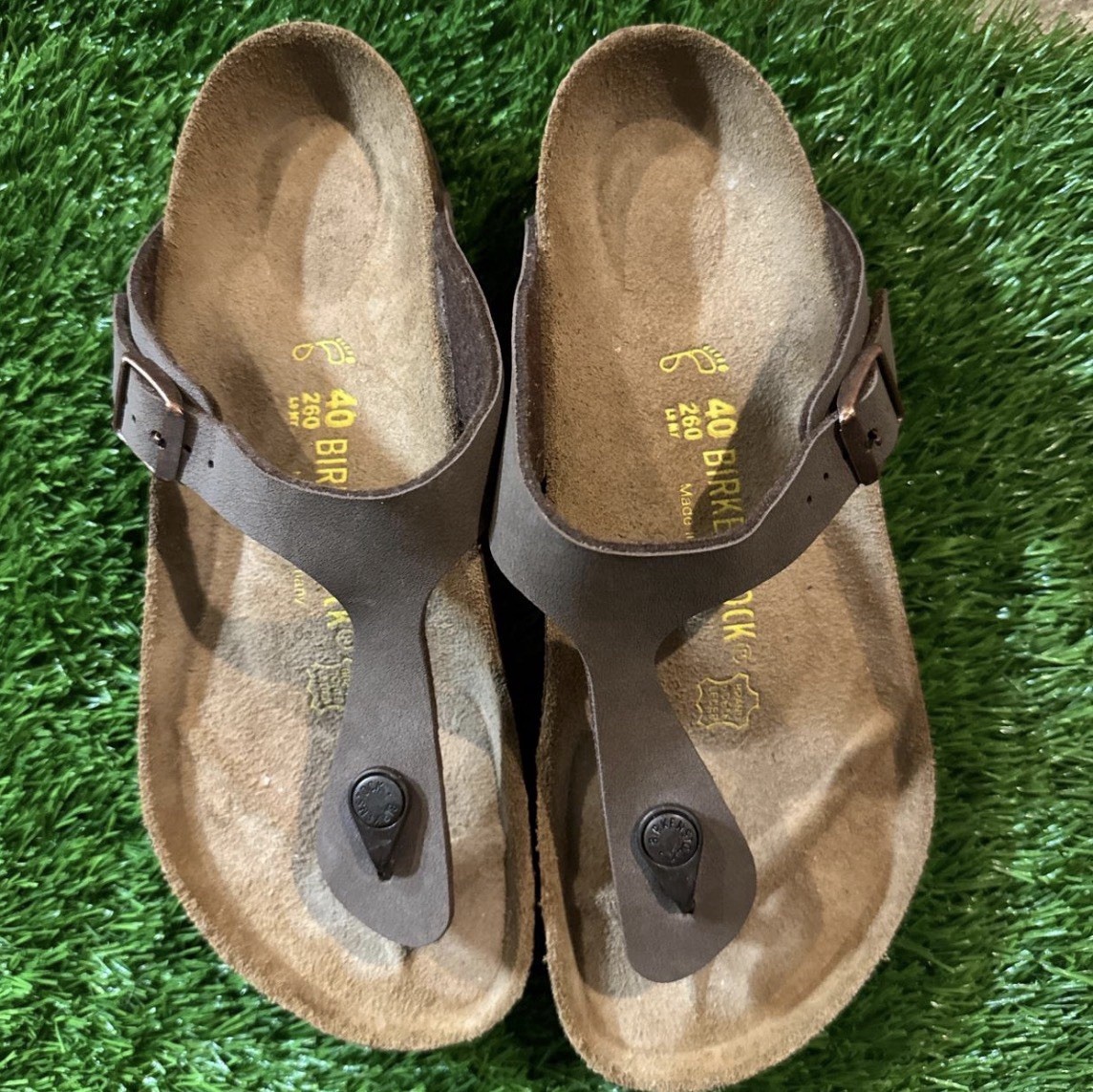 Birkenstock Gizeh Birko-Flor thong Sandal, Size 9 – Brown