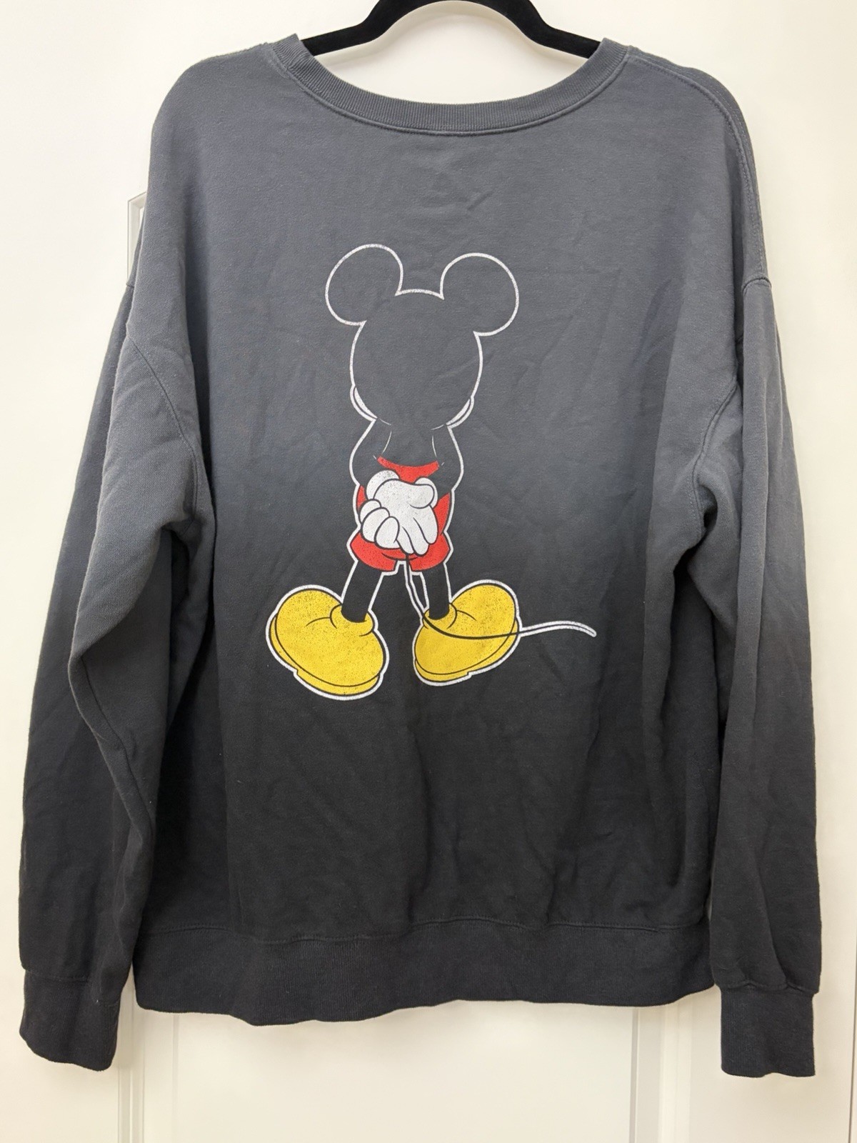 Disney Mickey Mouse Womens Gray Graphic Print Fleece Crewneck Sweatshirt XXL
