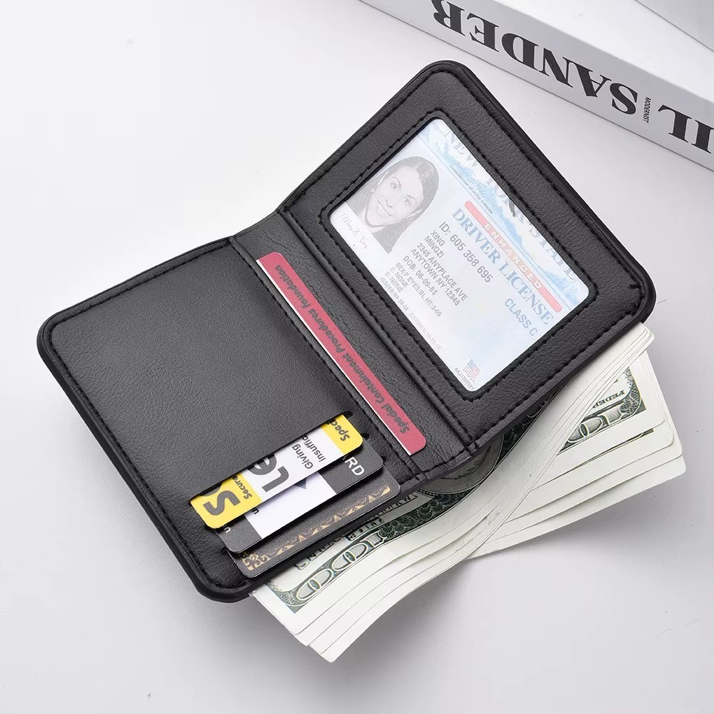 New Ultra-thin Mini Soft PU Leather Credit Card Wallet Holder Short Vertical