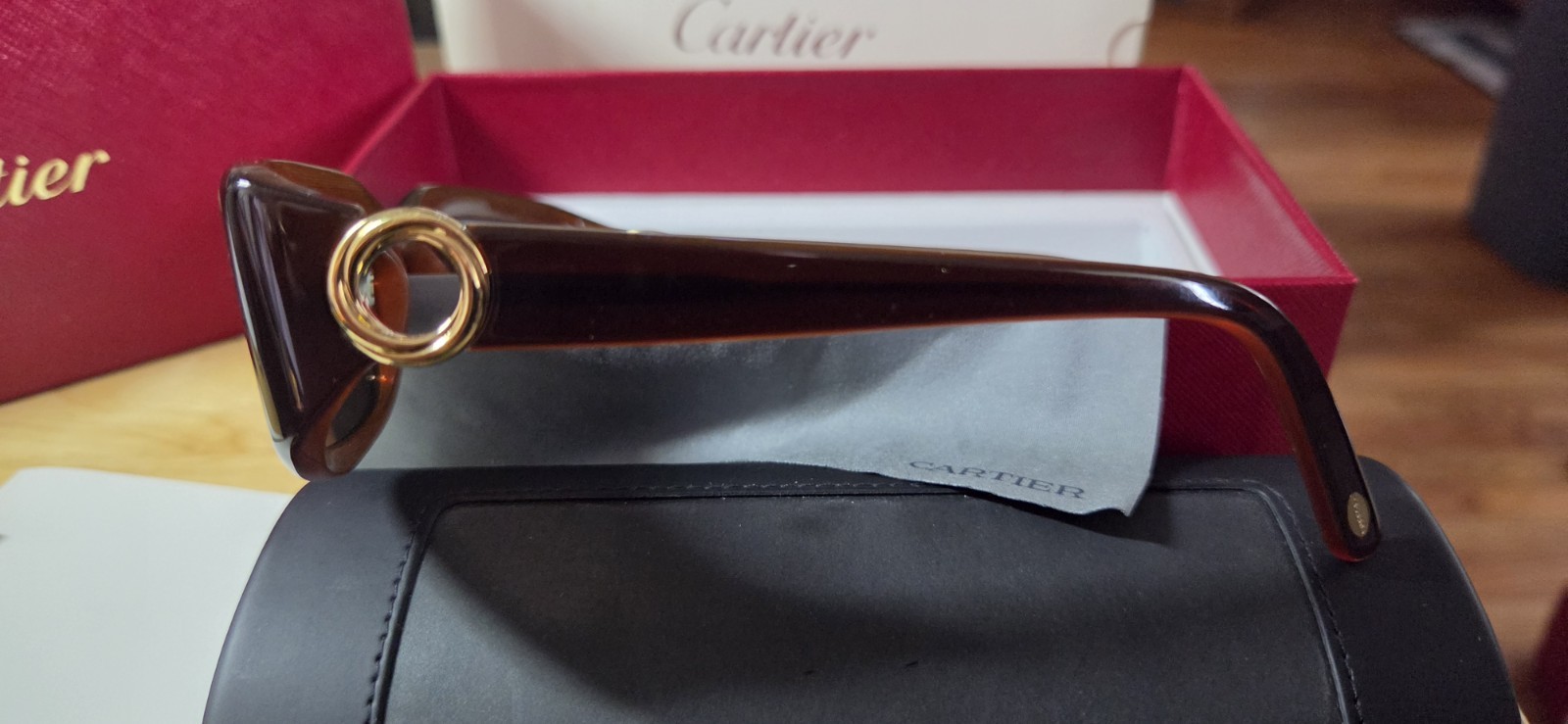**RARE CARTIER TRINITY SUNGLASSES** Brown w/Gold Accent