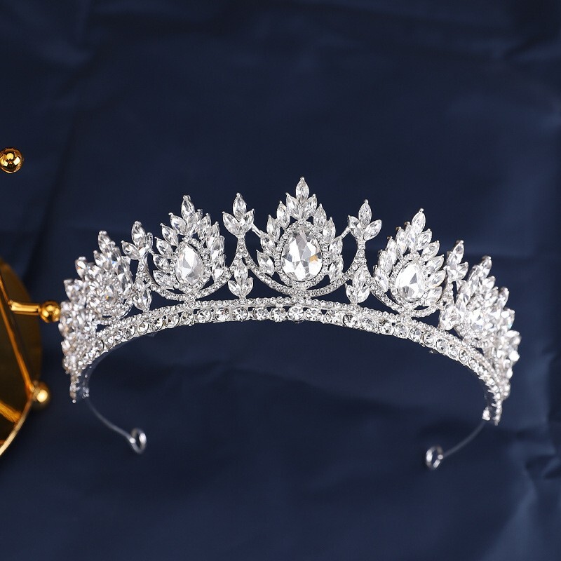 7cm Tall Large Crystal Tiara Crown Wedding Bridal Queen Princess Prom For Women