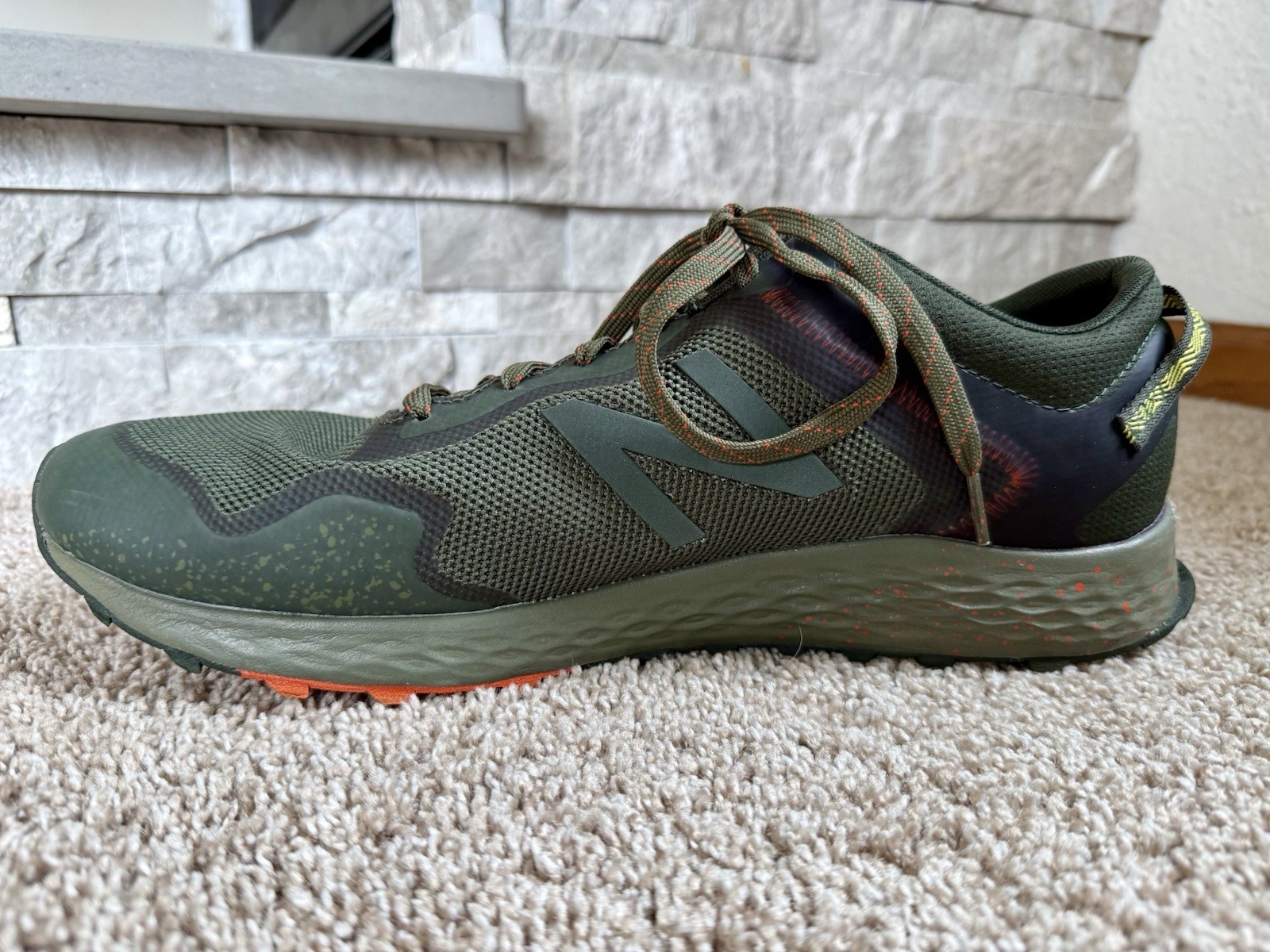 Men’s New Balance Hiking Trail Shoes Sneakers Green Size 15 4E Fresh Foam ARISHI