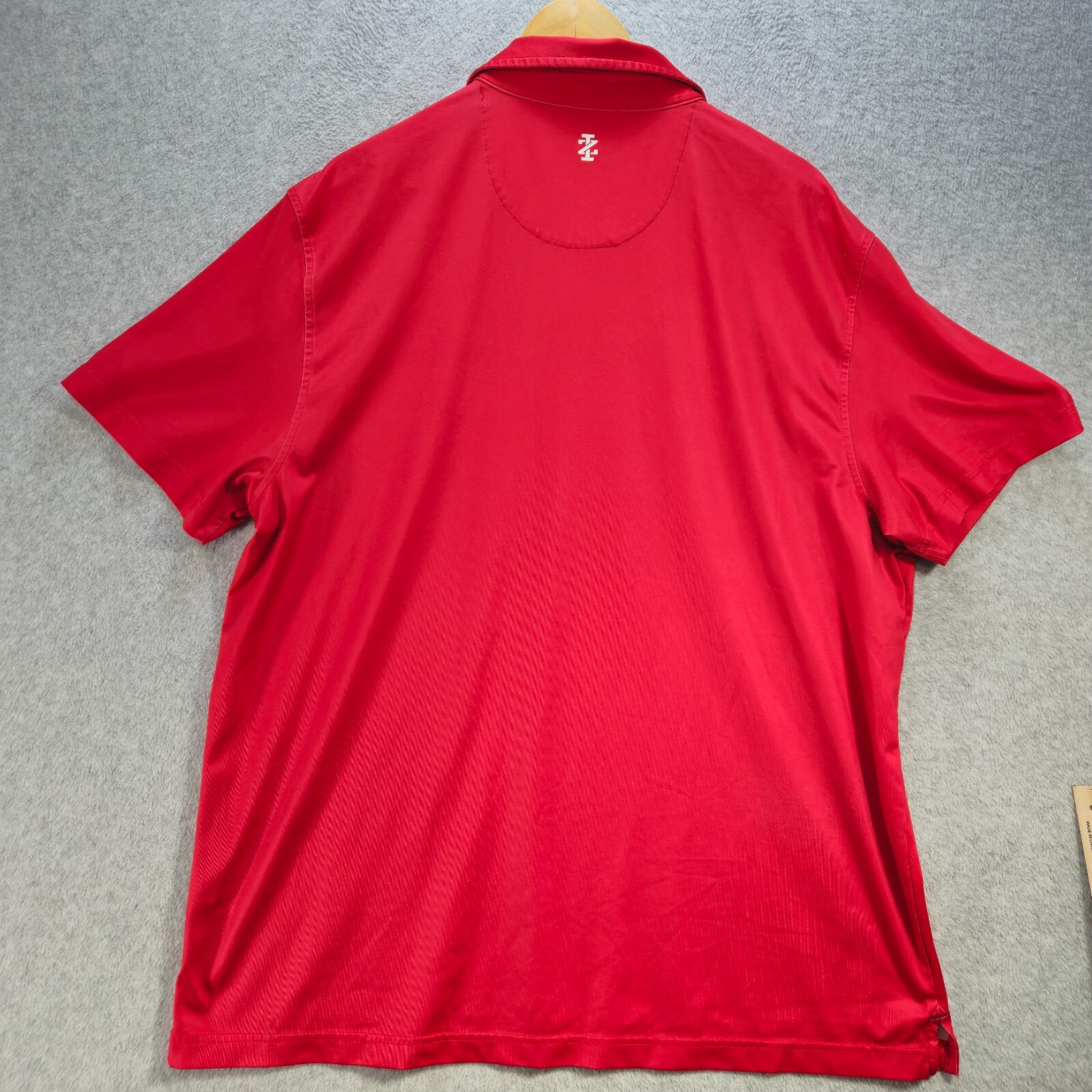 IZOD Mens Golf Polo Shirt Red With Black White Stripes Size XL