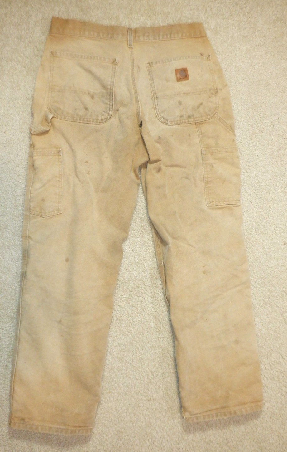 Carhartt Work Pants, Distressed Faded Well worn Stains rips, B11, Mens 31/30