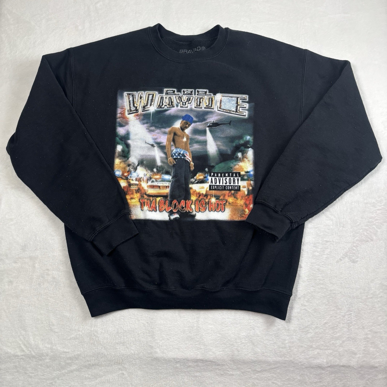 Bravado Lil Wayne Tha Block Is Hot Black LS Fleece Sweatshirt Men’s Large