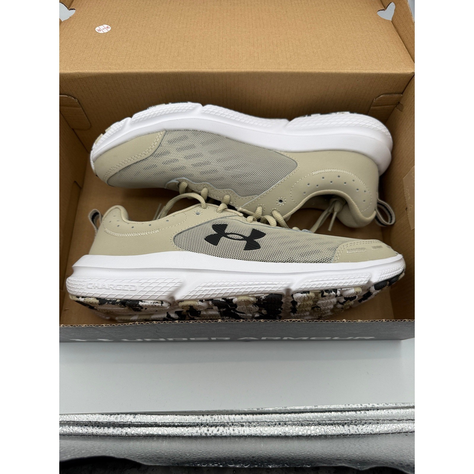 Under Armour Charged Assert 10 Shoes Mens 9.5 Tan Marbled 3026175-289
