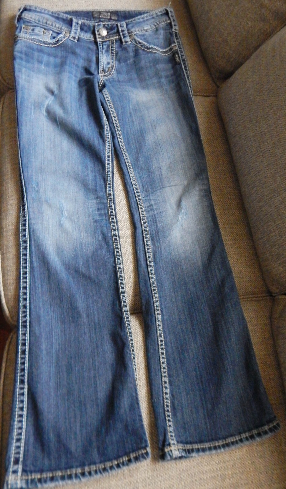 Silver Suki Surplus Women’s Western Glove Works Low Blue Jeans Size W29 X L32