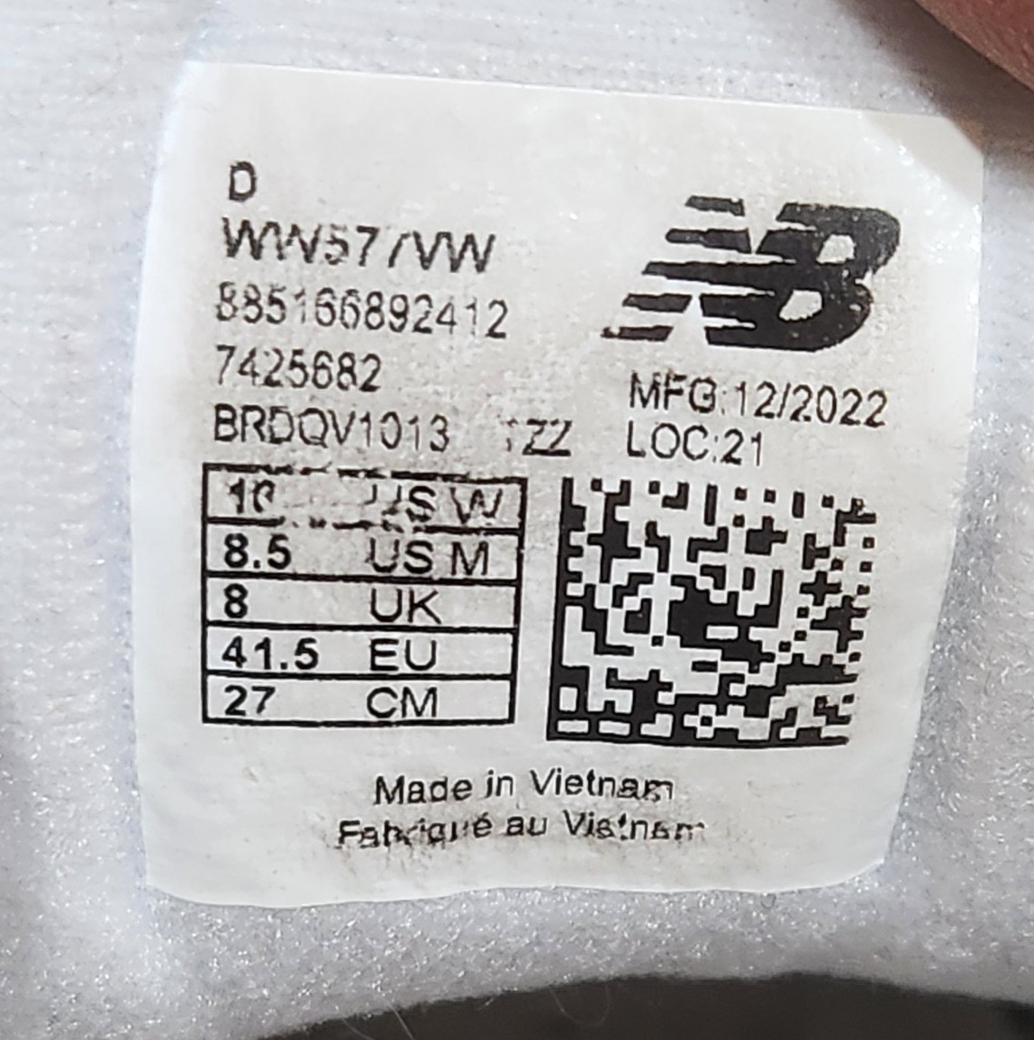 New Balance 577 Walking Shoes Womens Size 10 Women / 8.5 Men White WW577VW
