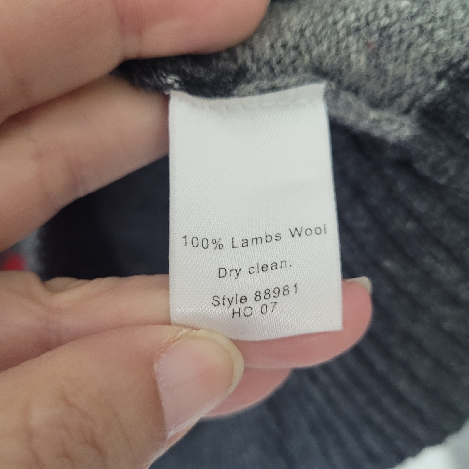 J.Crew Lambswool Sweater XL V-Neck Argyle Gray Red Classic Menswear Academia