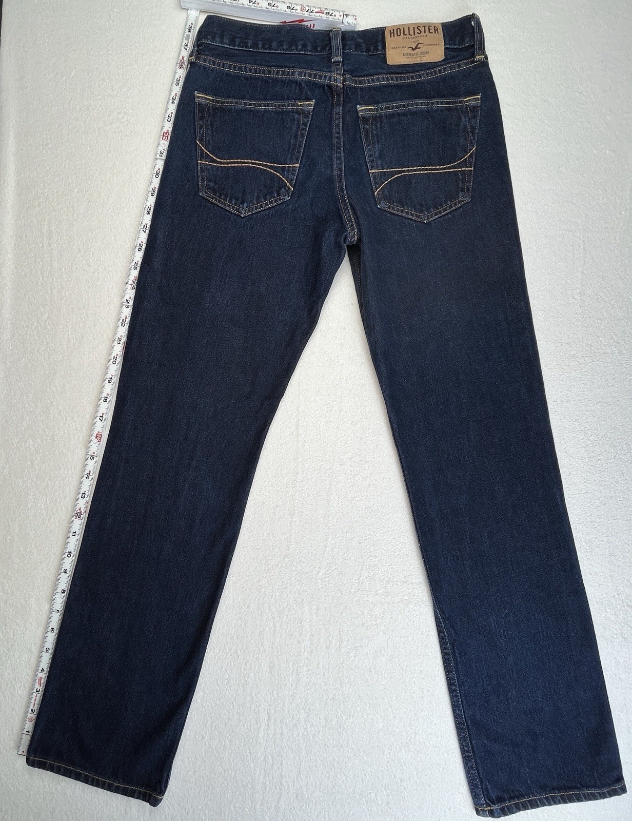 Hollister Men’s Slim Straight Jeans Dark Wash Button Fly W29 L30