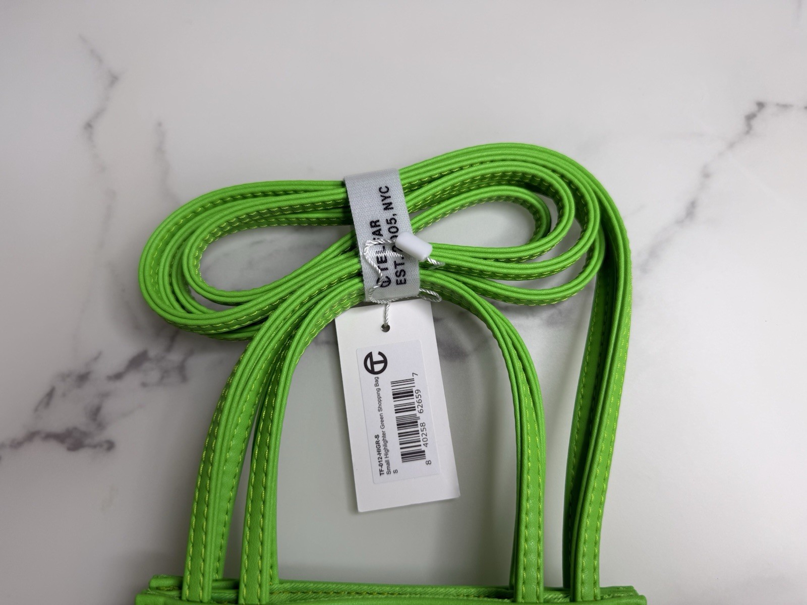 TELFAR Shopping Bag Highlighter Green Small Designer Bag