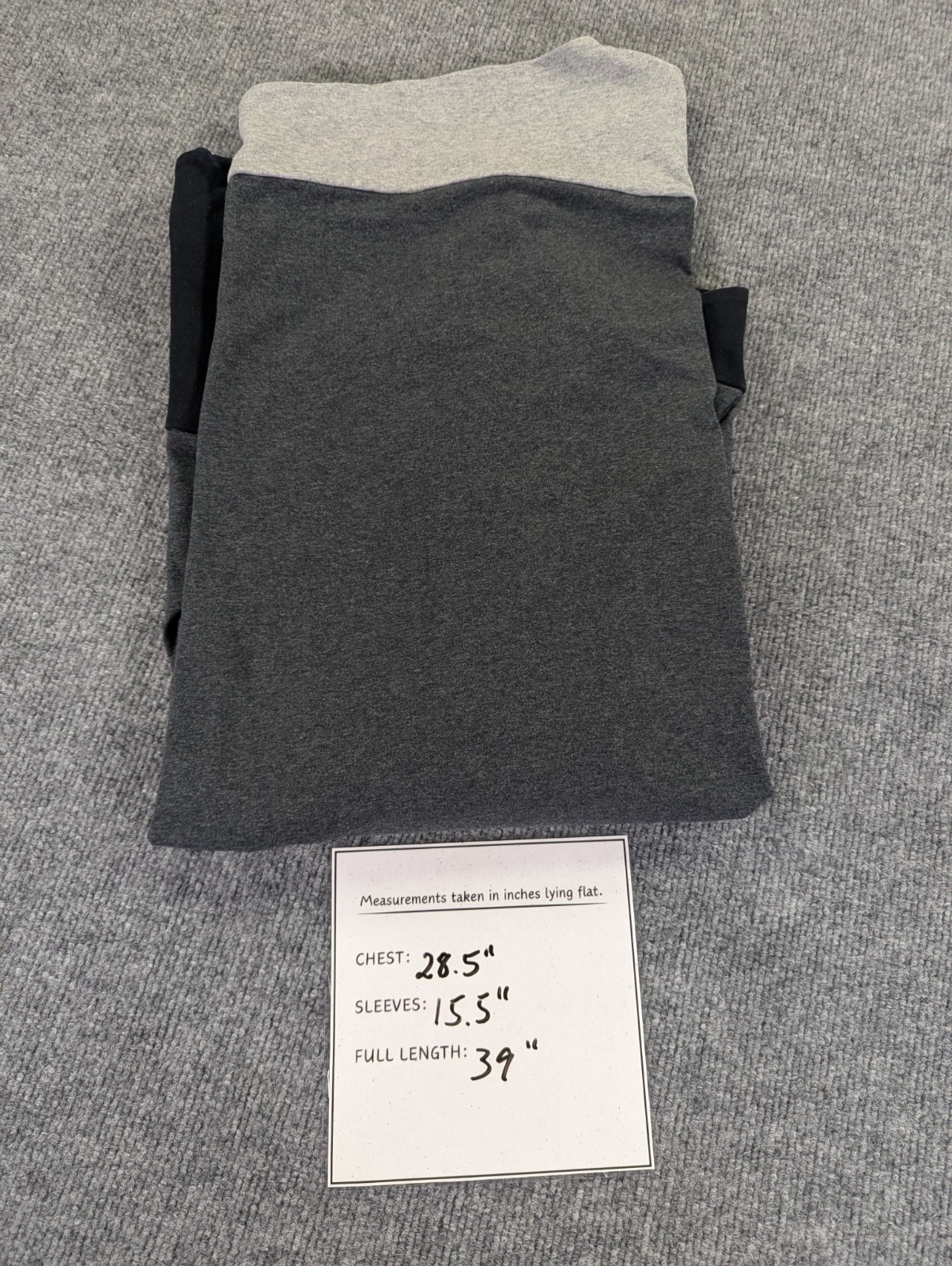 NON+ Minimalist Color Block Cotton Blend Tunic Women’s One Size Black Gray