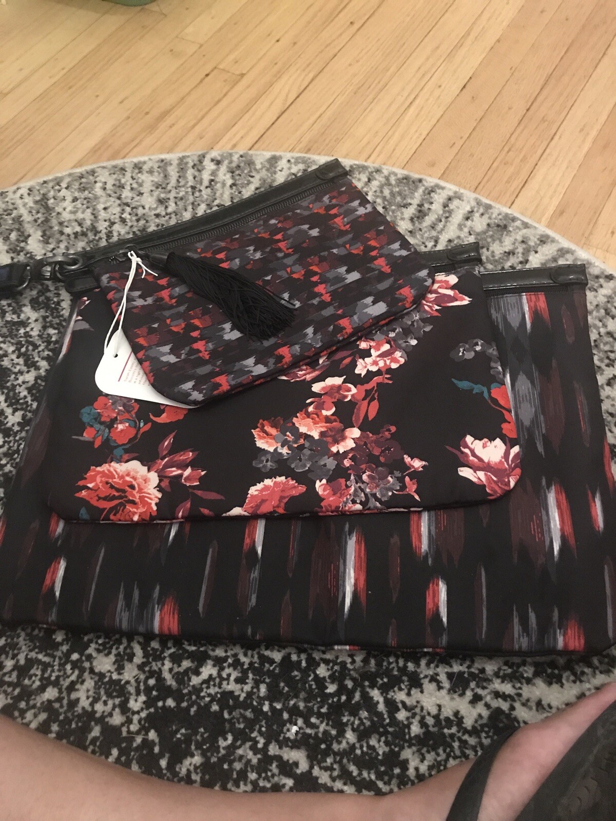 Kirna Zabete Target Purse Multizip Pouch Bag 3 pc Set Warm 37725 $29.99 Retail