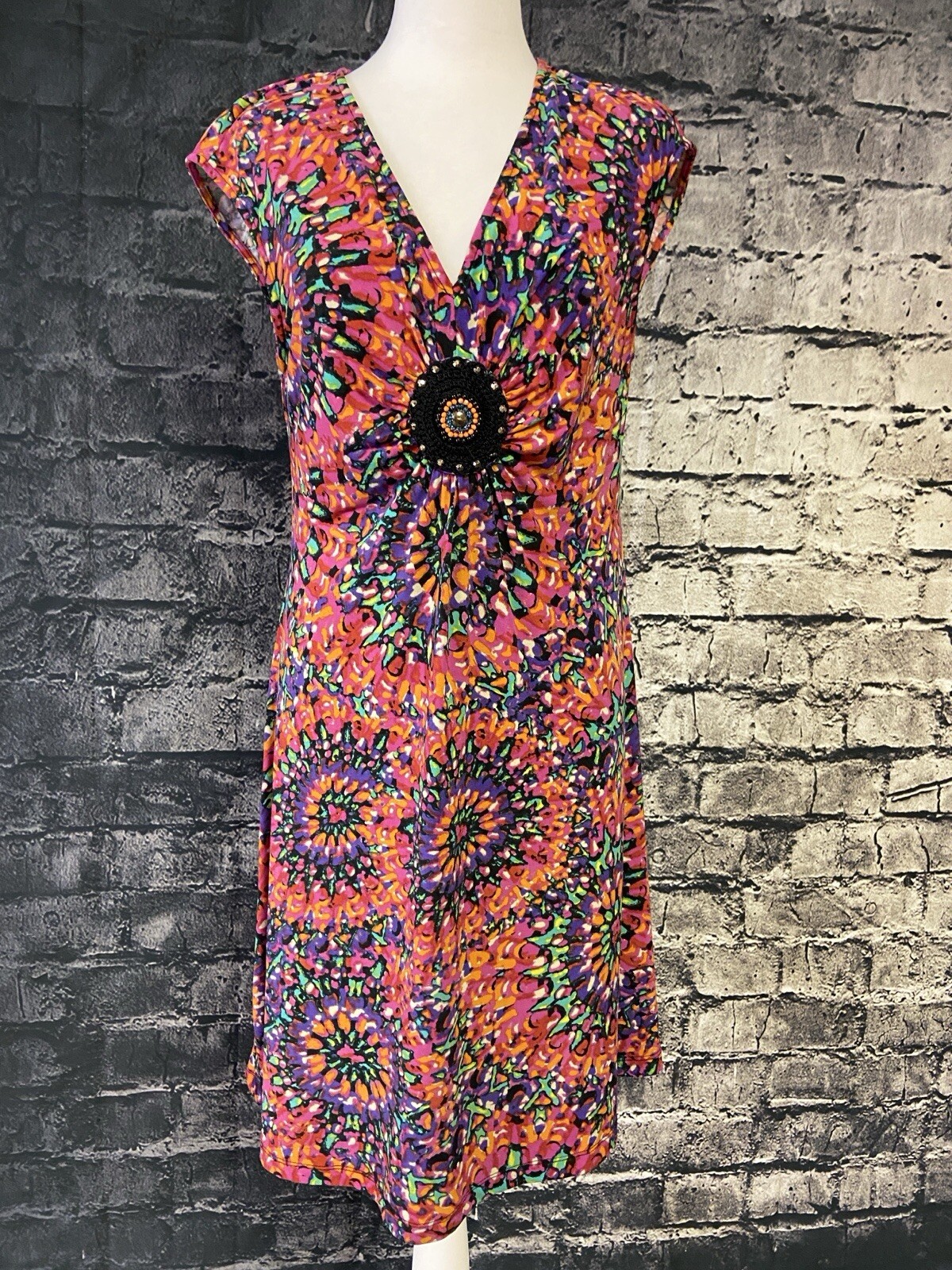 Eci New York Dress Womens Large Pink Casual Party Cocktail Coastal Work Boho