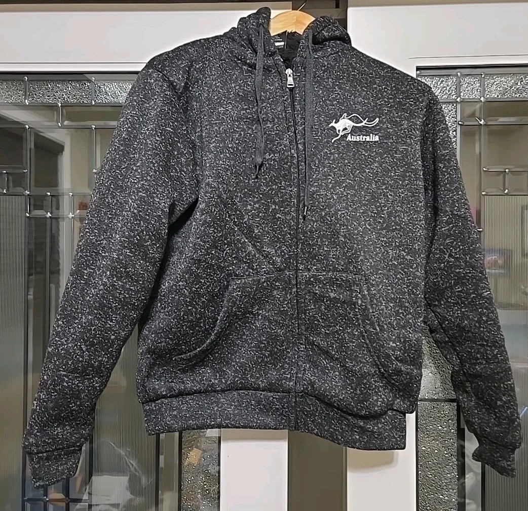 Australia Size Small hooded Jacket. It has a Kangaroo Embroidered on The Front