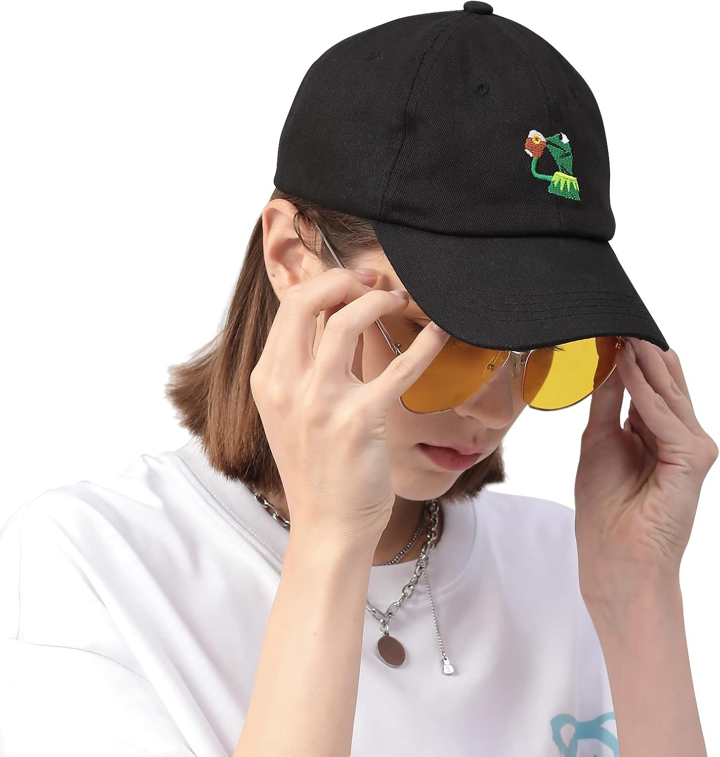 Adjustable Kermit the Frog Embroidered Baseball Cap – Unisex Classic Dad Trucker