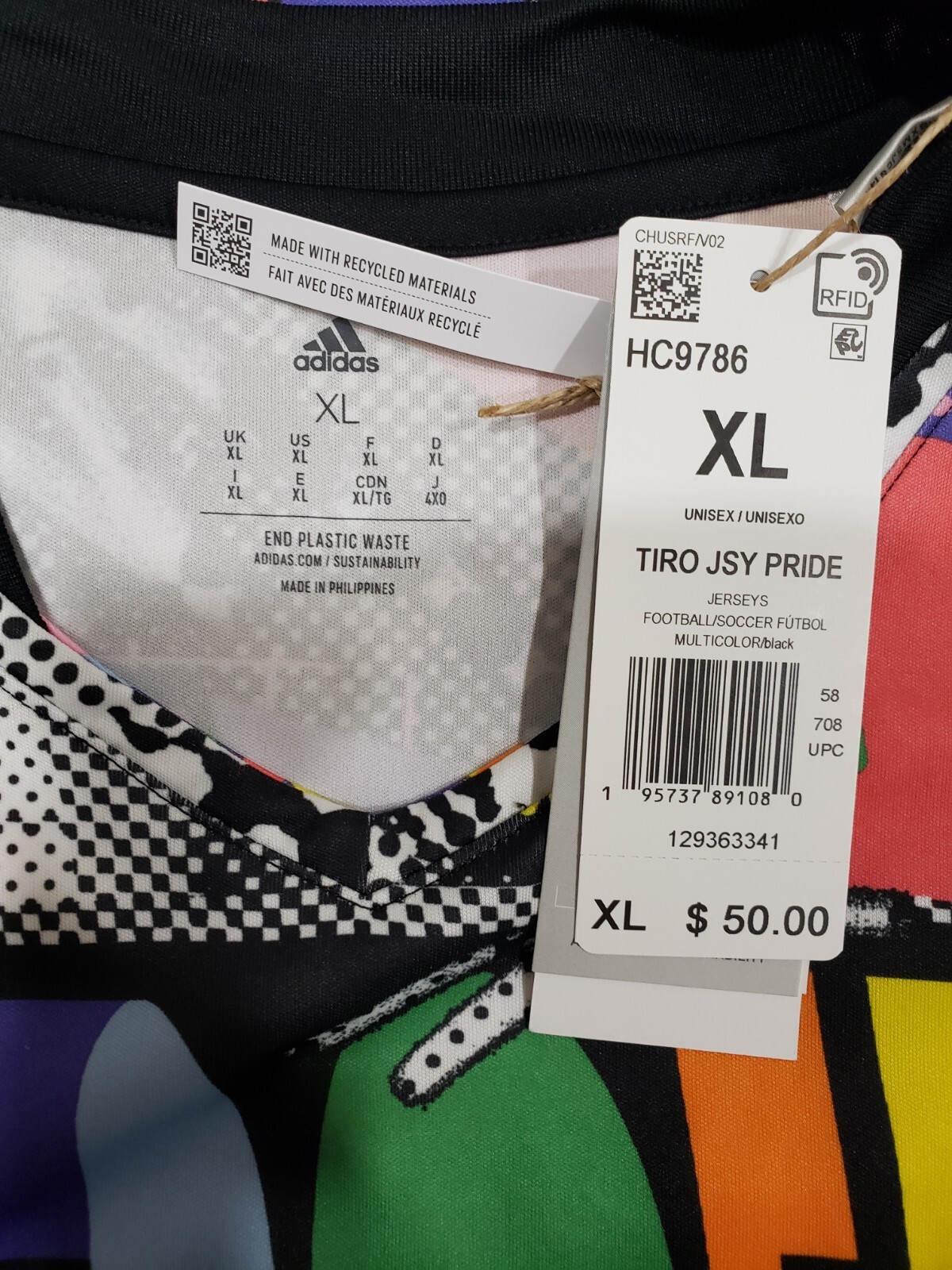 adidas Tiro Pride Gender-Neutral Jersey HC9786 Multicolor