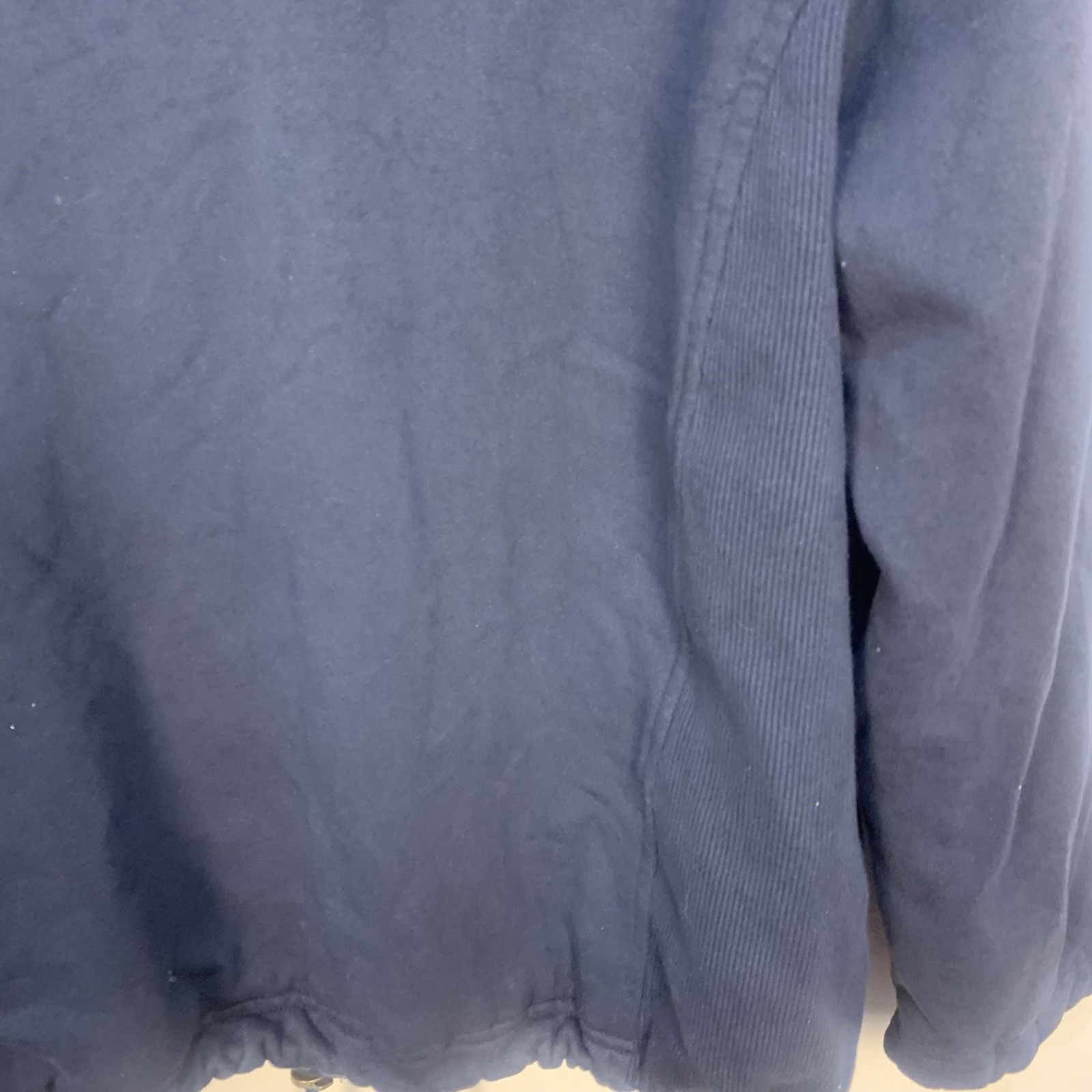 Escada Sport Front Zipper Logo Embroidered Sweatshirt Jacket Drawstring Navy M
