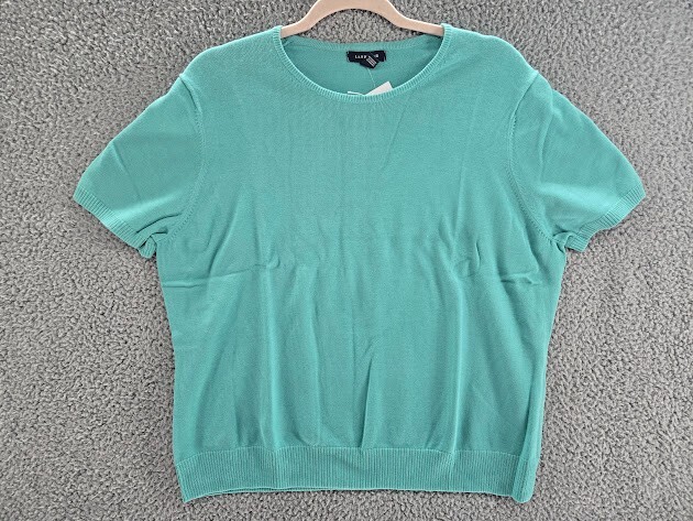 Land’s End Shirt Short Sleeve Sweater PXL Sky Blue Supima Cotton Lightweight