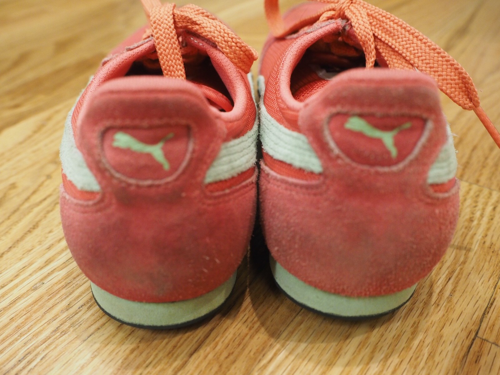 Puma Womens 5000m Sneakers Pink Mesh Textured Outsole Suede Overlay 7 37.5
