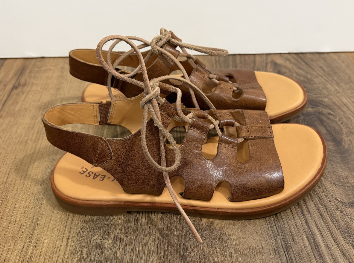 Kork Ease Pearl Gladiator Sandals Lace Up Brown 6 NEW