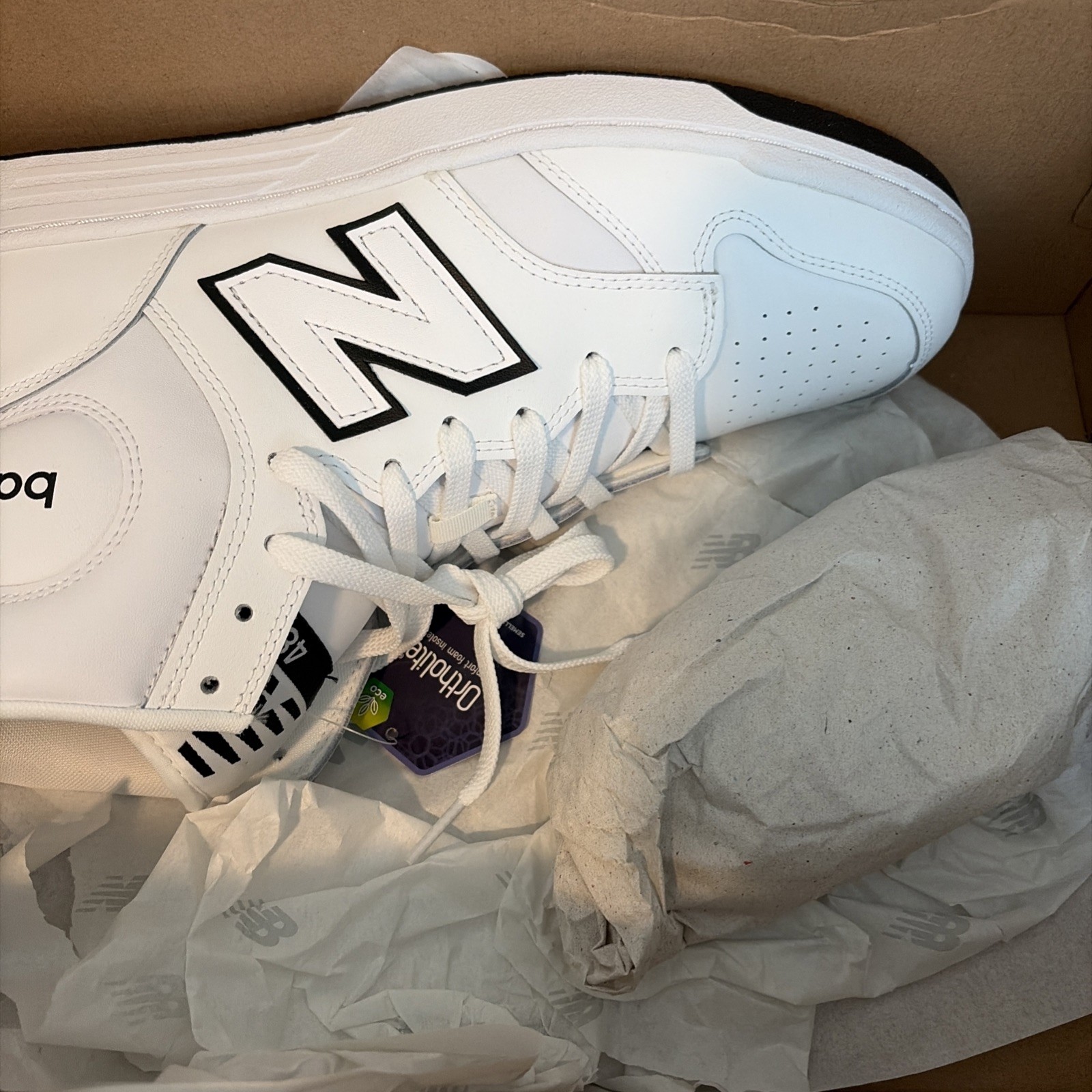 Men New Balance NB 480 Mid Top Athletic Sneakers White/Black BB480COA Size 12