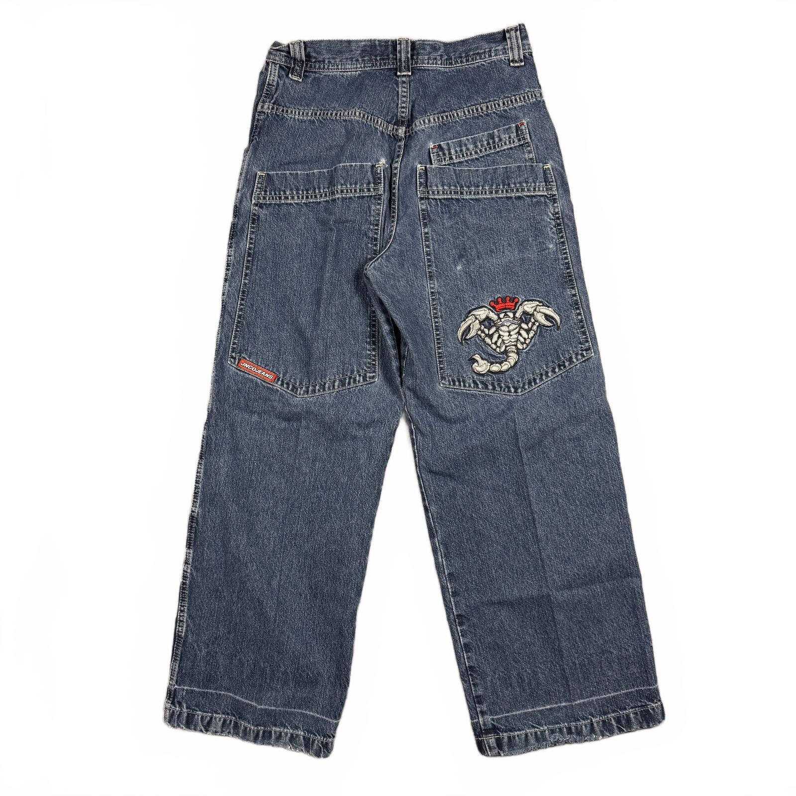 Vintage JNCO Jeans Baggy Scorpion Wide Leg Womens 28×29 (Youth 16)