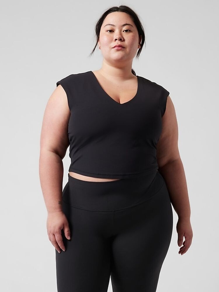 Athleta Vita Free Cropped Tee-Black-Size 3X-NWT