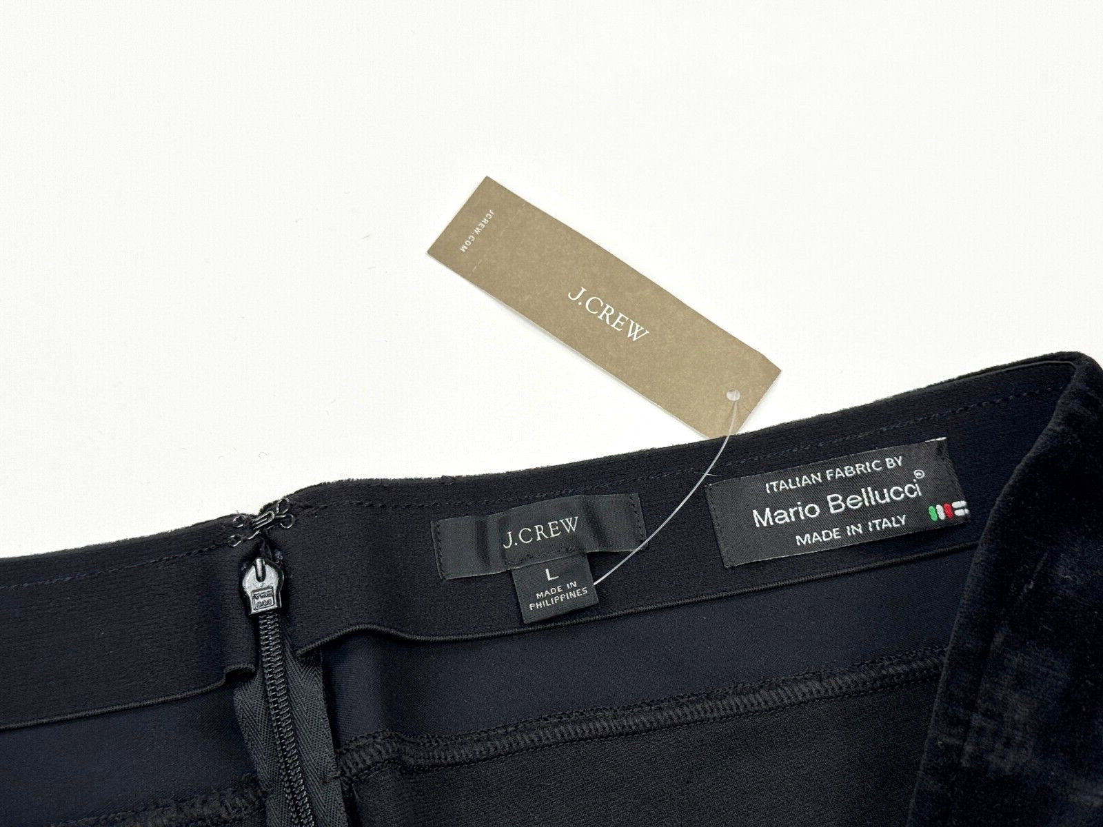 J Crew Italian Mario Bellucci Stretch Velvet Legging Women L NWT Zip Ankle BD279