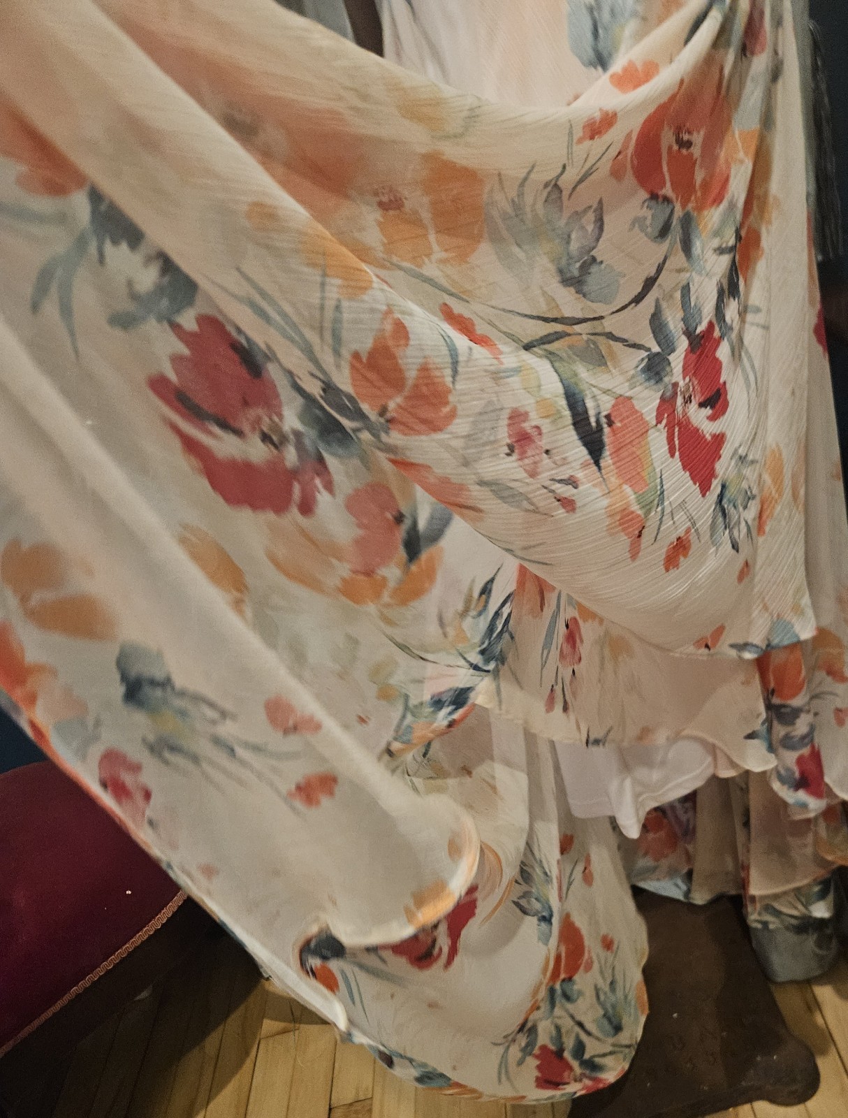 Ladies 12 Calvin Klein Couture Chiffon Floral Dress – vintage